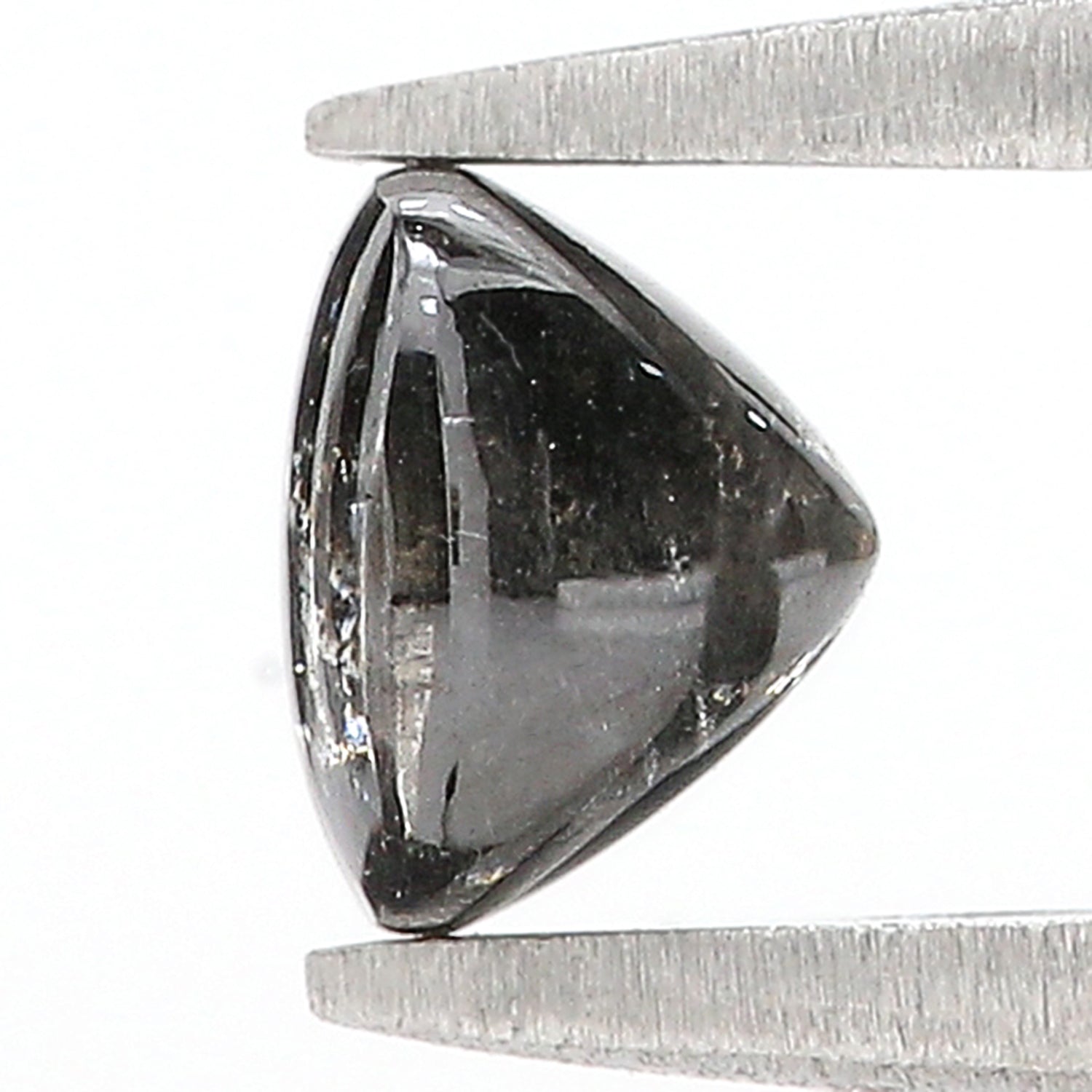 1.18 CT Unique Cushion Shape Salt And Pepper Sand Stone Cabochon Diamond 5.70 MM Natural Loose Black Grey Color Cushion Uncut Diamond L3501