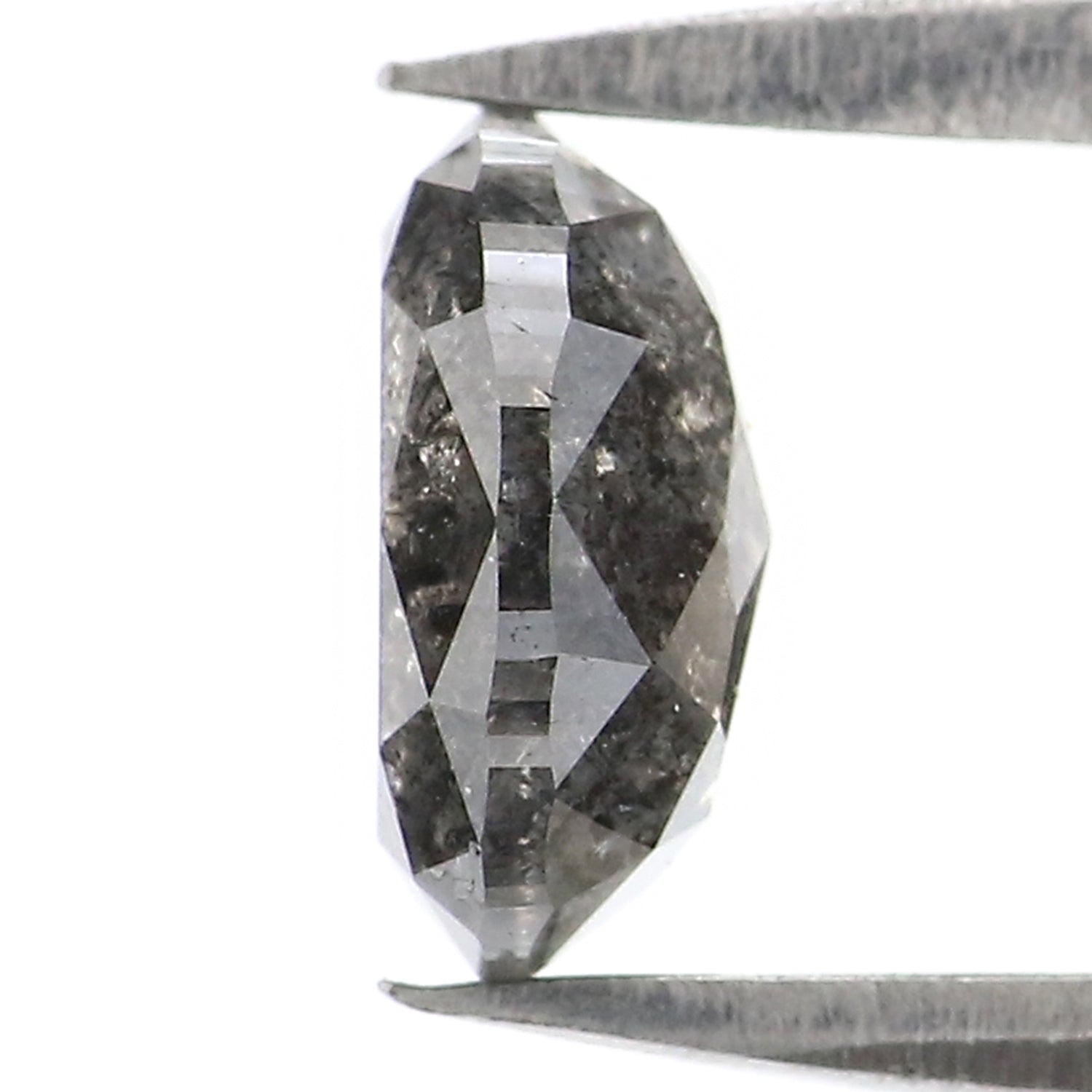 0.91 CT Natural Loose Oval Shape Diamond Salt And Pepper Oval Cut Diamond 6.75 MM Natural Black Grey Diamond Oval Rose Cut Diamond KQ2701