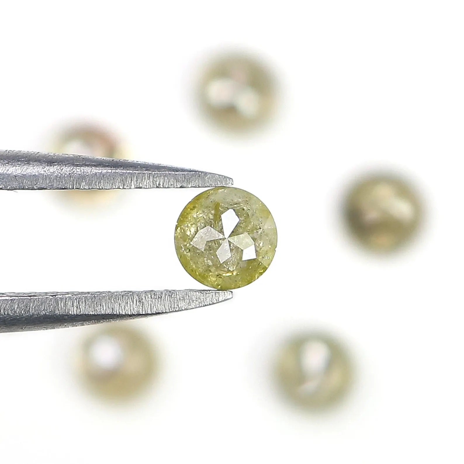 1.79 CT Natural Loose Round Shape Diamond Grey Color Round Diamond 3.70 MM Natural Loose Diamond Yellow Color Round Rose Cut Diamond NQ695