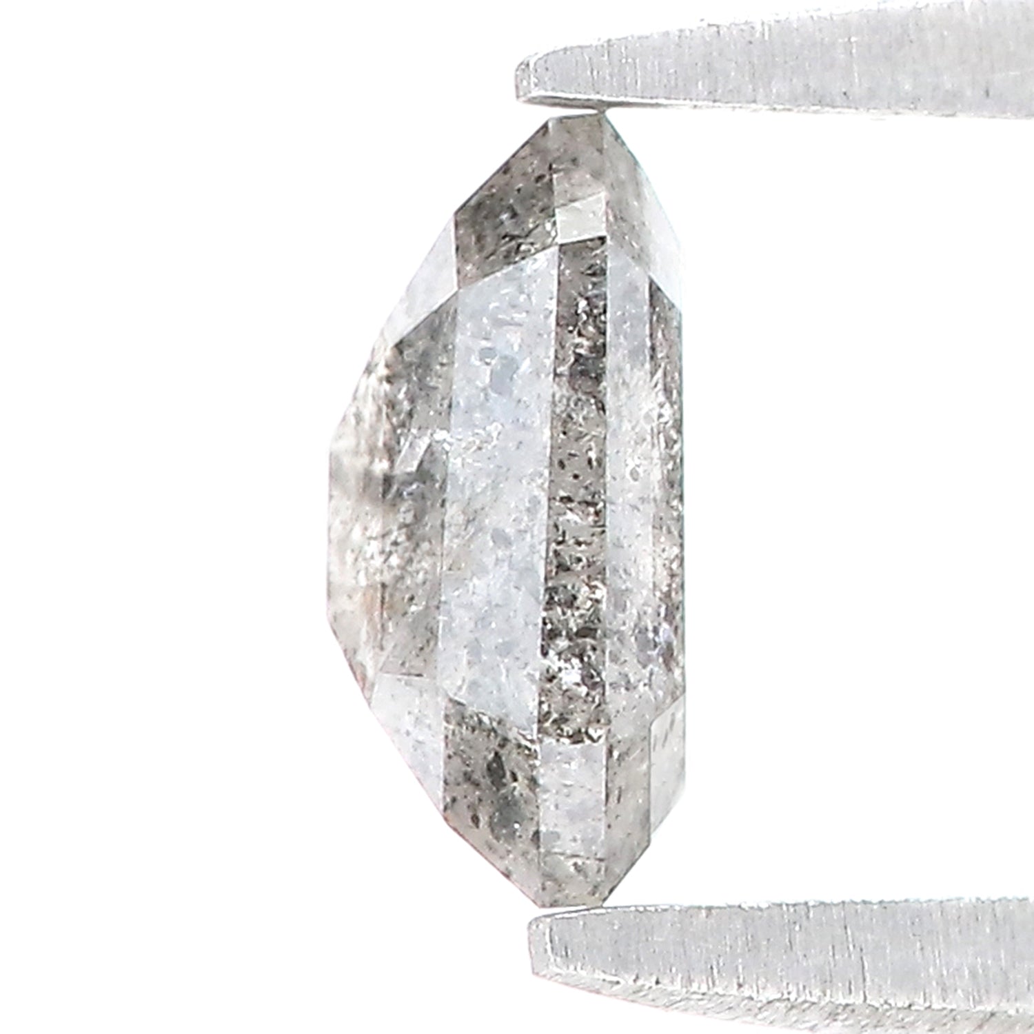 0.95 CT Natural Loose Emerald Shape Diamond Salt And Pepper Emerald Shape Diamond 6.65 MM Black Grey Color Emerald Rose Cut Diamond LQ2017