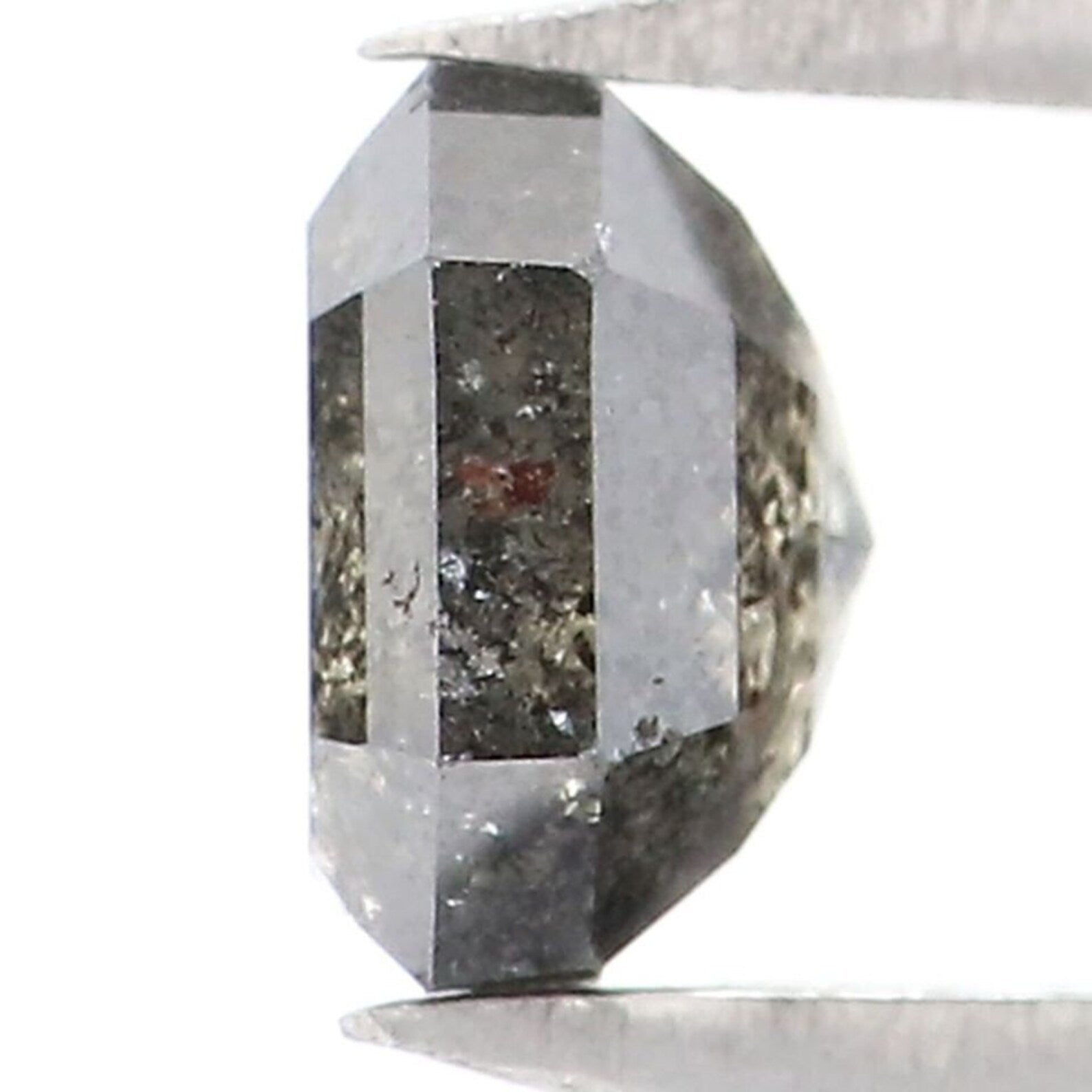 0.78 CT Natural Loose Radiant Shape Diamond Salt And Pepper Radiant Cut Diamond 5.15 MM Black Grey Color Radiant Rose Cut Diamond NQ9270