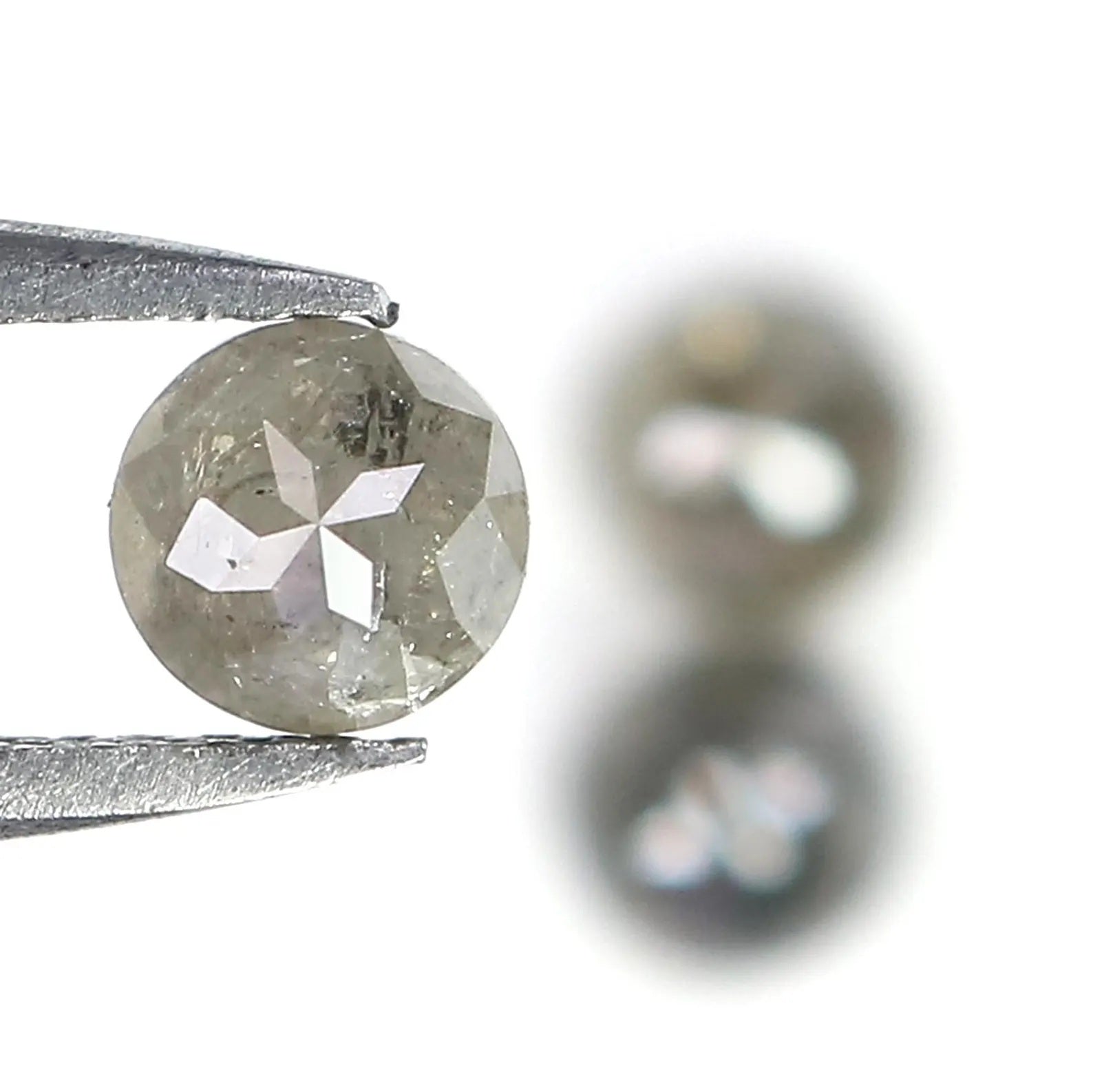 1.47 CT Natural Loose Round Shape Diamond Salt And Pepper Round Cut Diamond 4.40 MM Natural Black Grey Color Round Rose Cut Diamond NQ1812