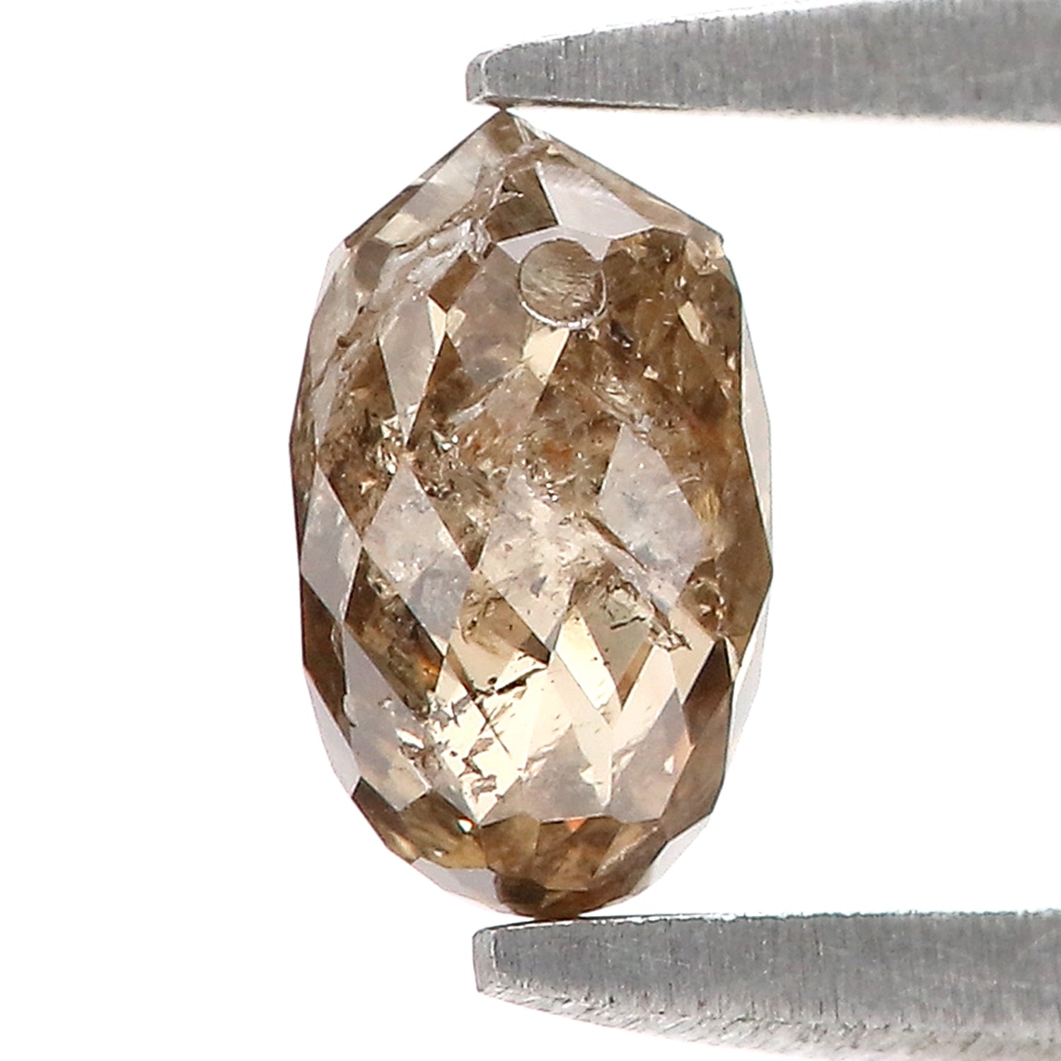 0.77 Ct Natural Loose Briolette Shape Diamond Brown Color Drop Diamond 6.25 MM Natural Loose Brown Color Briolette Rose Cut Diamond LQ9841