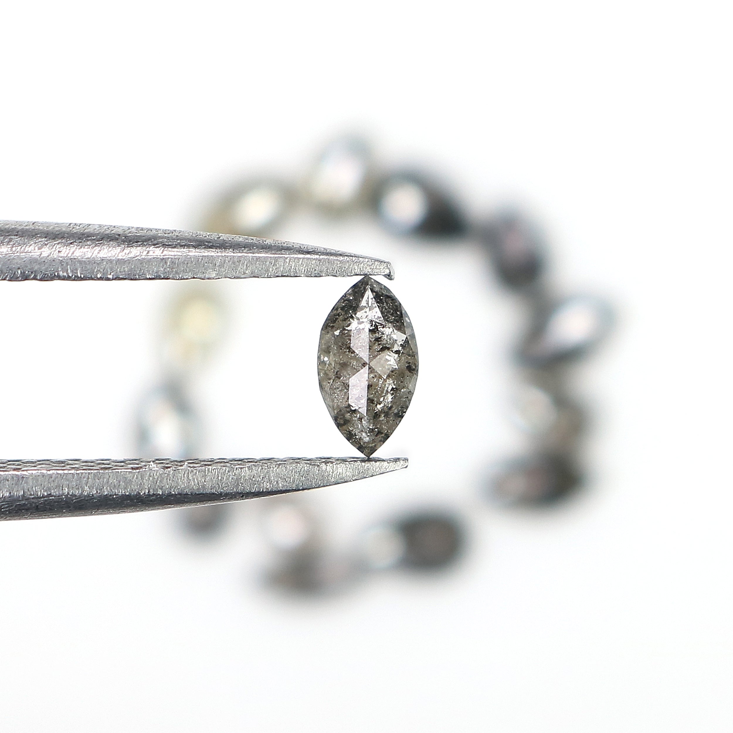1.22 CT Natural Loose Mix Shape Diamond Salt And Pepper Mix Shape Diamond 2.90 MM Natural Black Grey Color Mix Shape Rose Cut Diamond LQ3043