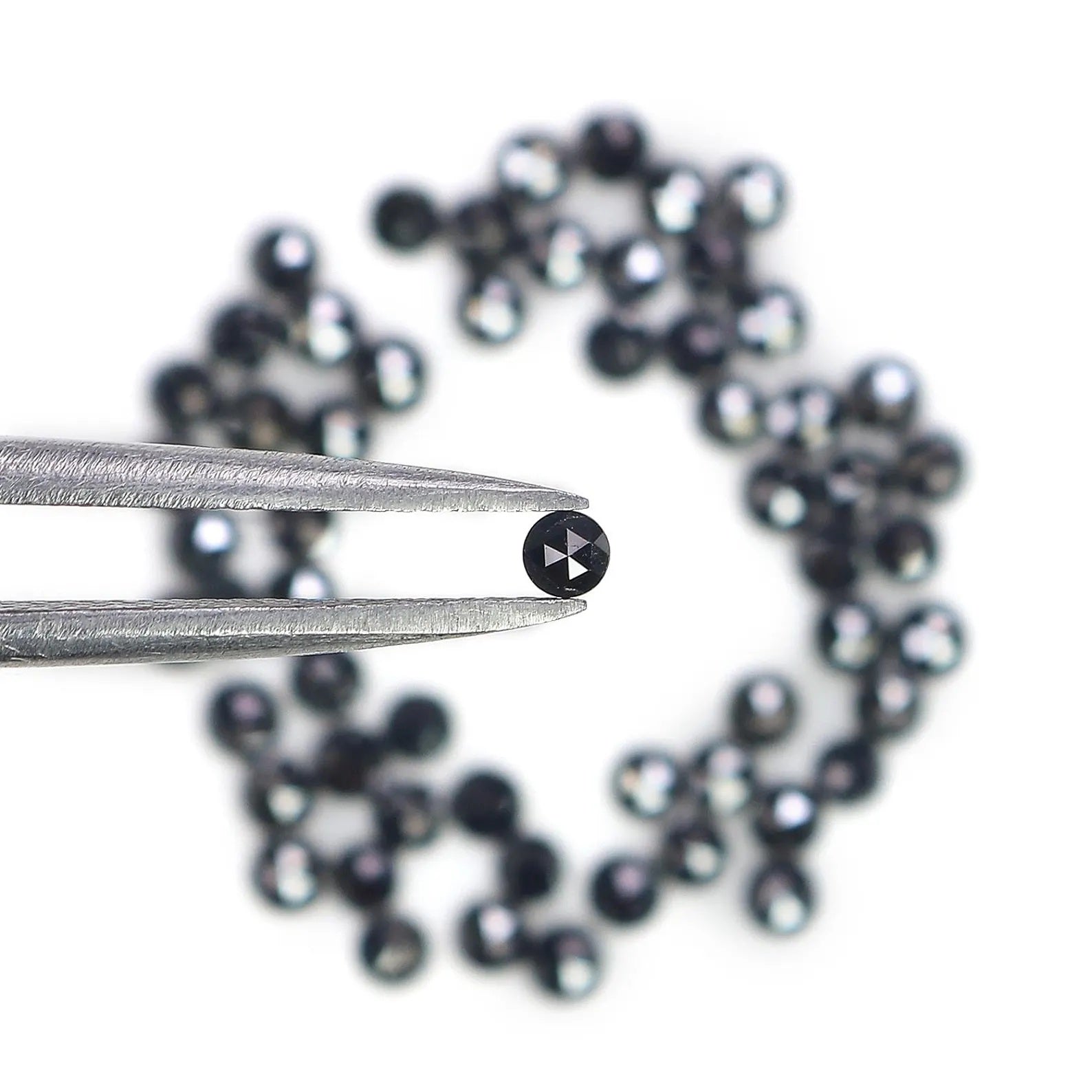 3.31 CT Natural Loose Round Shape Diamond Black Color Round Diamond 2.30 MM Natural Loose Diamond Black Color Round Rose Cut Diamond NQ1800