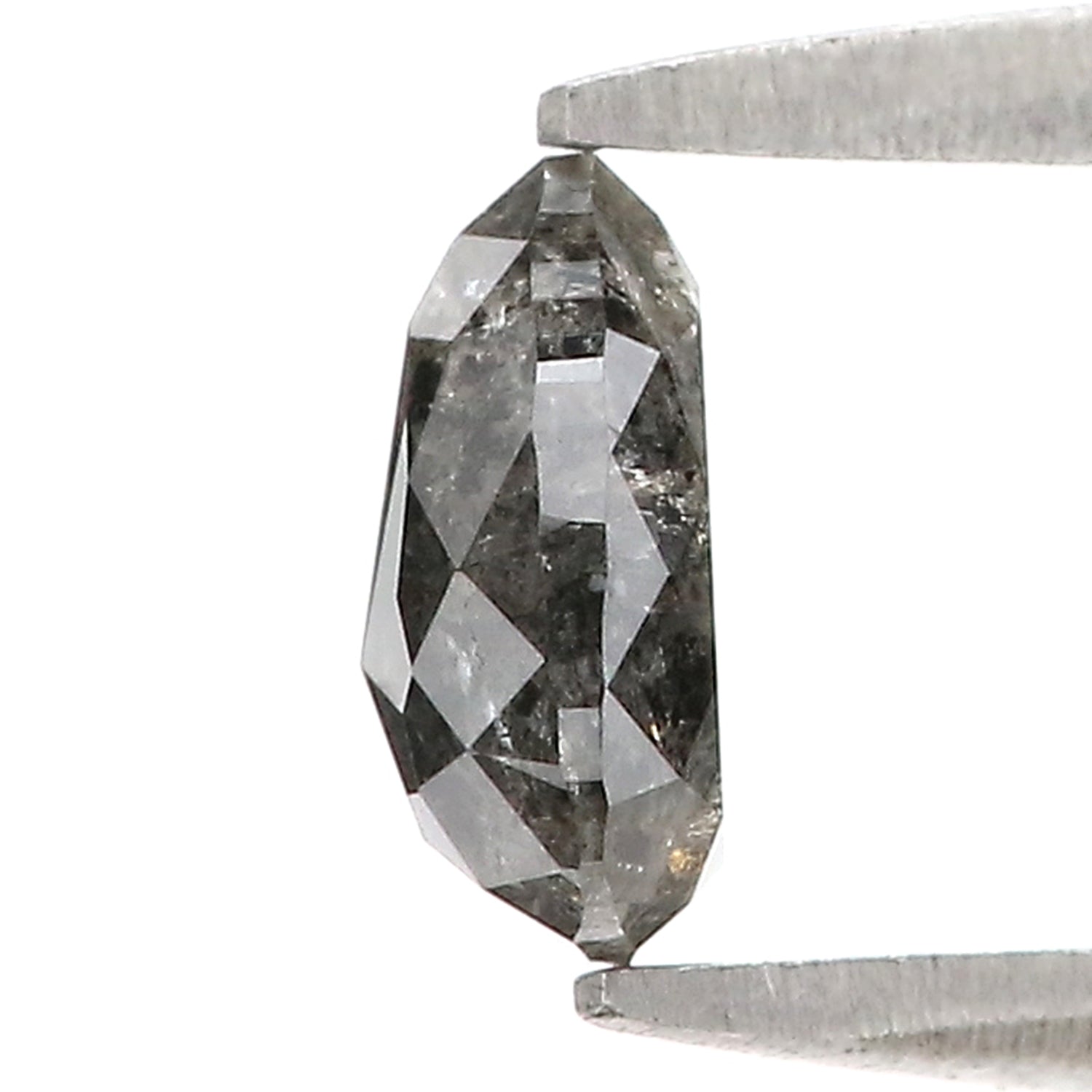 0.81 CT Natural Loose Pear Shape Diamond Salt And Pepper Pear Cut Diamond 6.70 MM Natural Black Grey Color Pear Rose Cut Diamond LQ3352