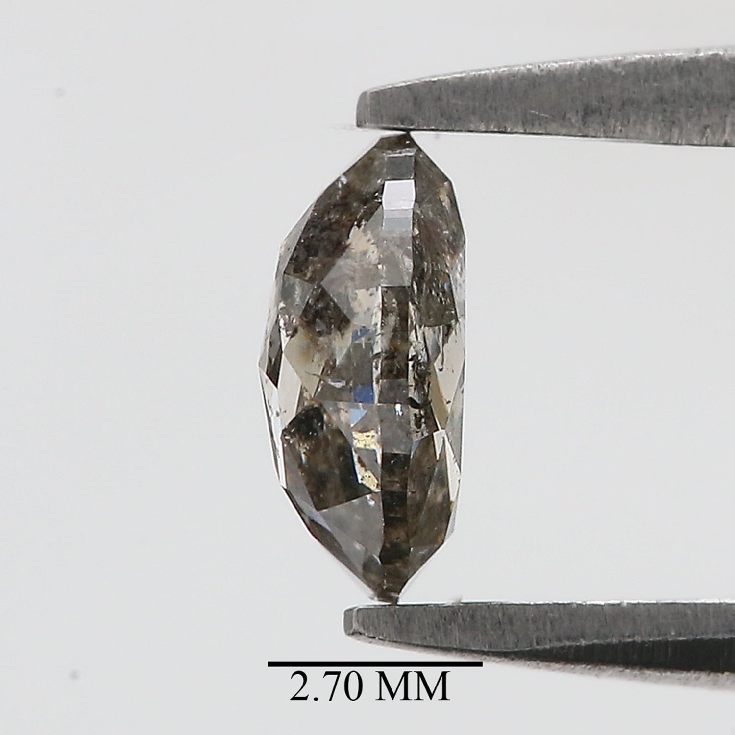 0.71 CT Natural Loose Oval Shape Diamond Salt And Pepper Oval Diamond 6.30 MM Natural Loose Black Grey Diamond Oval Rose Cut Diamond QL339