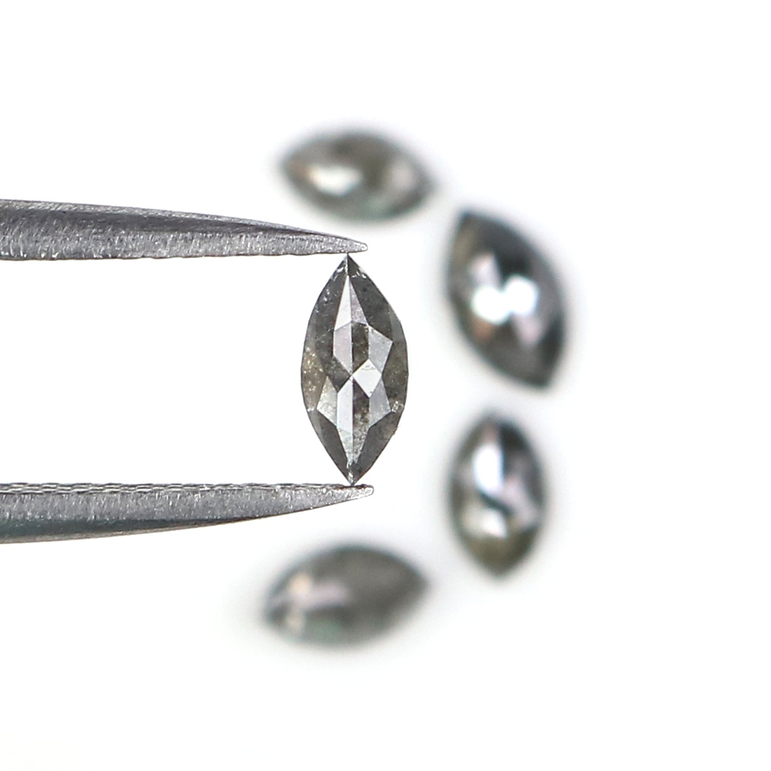 1.06 CT Natural Loose Marquise Shape Diamond Salt And Pepper Marquise Cut Diamond 4.95 MM Black Grey Color Marquise Rose Cut Diamond LQ2915