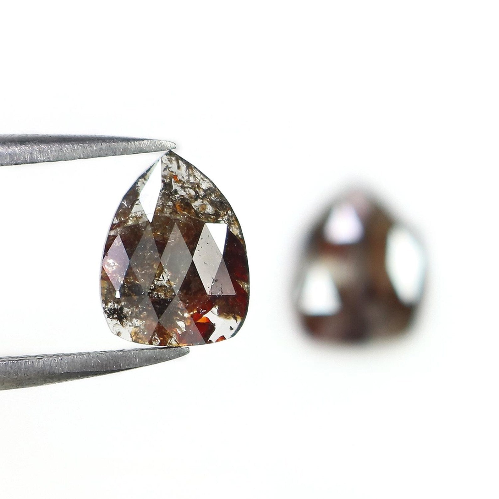 1.88 CT Natural Loose Pear Shape Pair Diamond Brown Color Pear Diamond 9.00 MM Natural Loose Diamond Pear Shape Rose Cut Diamond NQ8365
