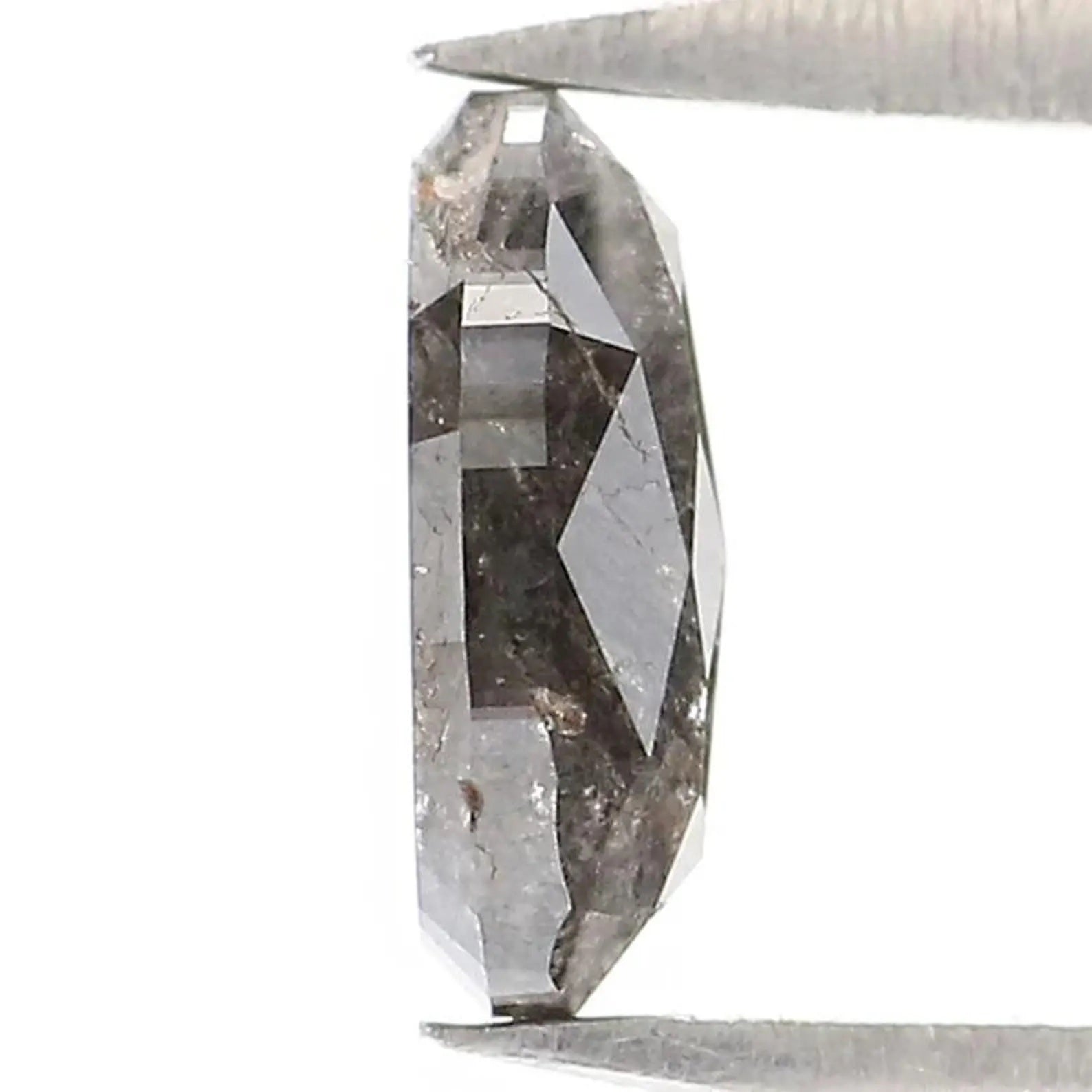 0.58 CT Natural Loose Oval Shape Diamond Salt And Pepper Oval Diamond 6.50 MM Natural Loose Black Grey Color Oval Rose Cut Diamond NQ2040