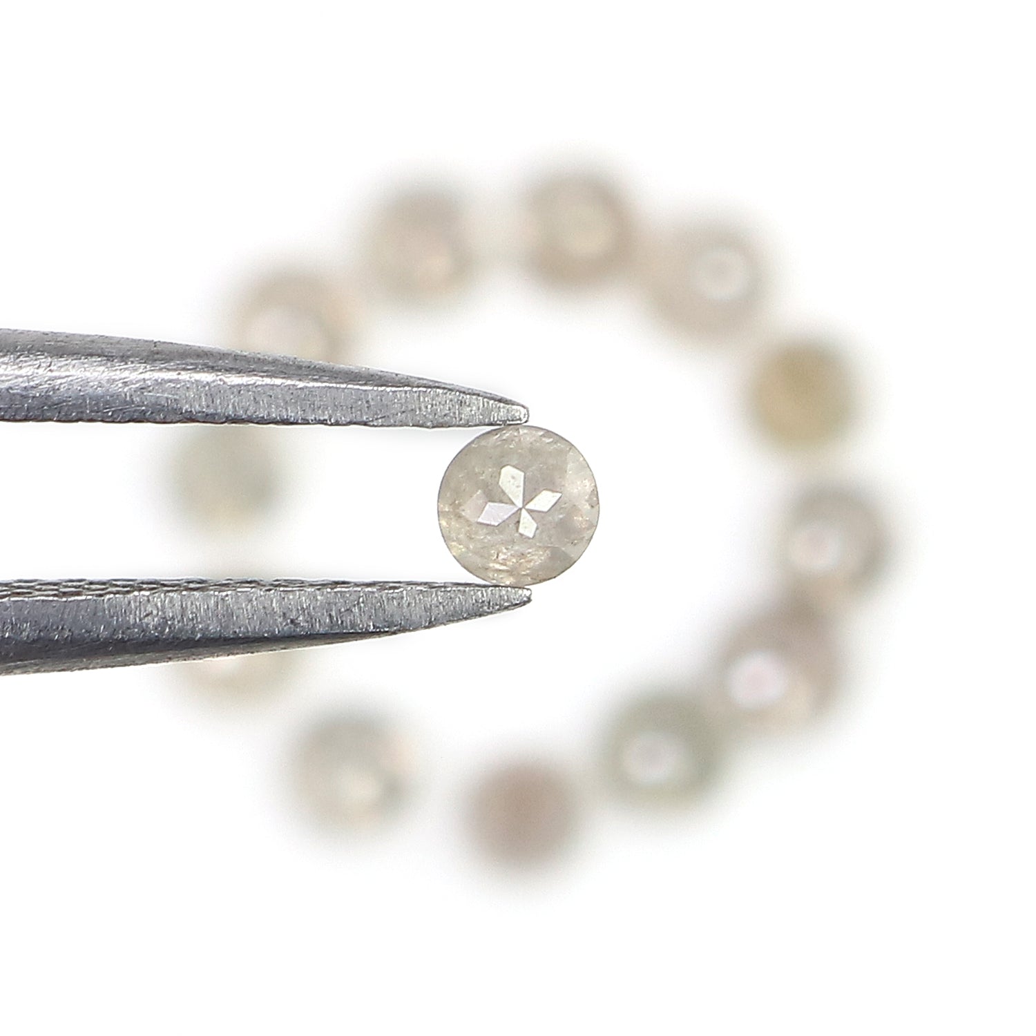 1.27 CT Natural Loose Round Rose Cut Diamond Grey Color Round Shape Diamond 2.50 MM Natural Loose Grey Color Round Rose Cut Diamond LQ1645