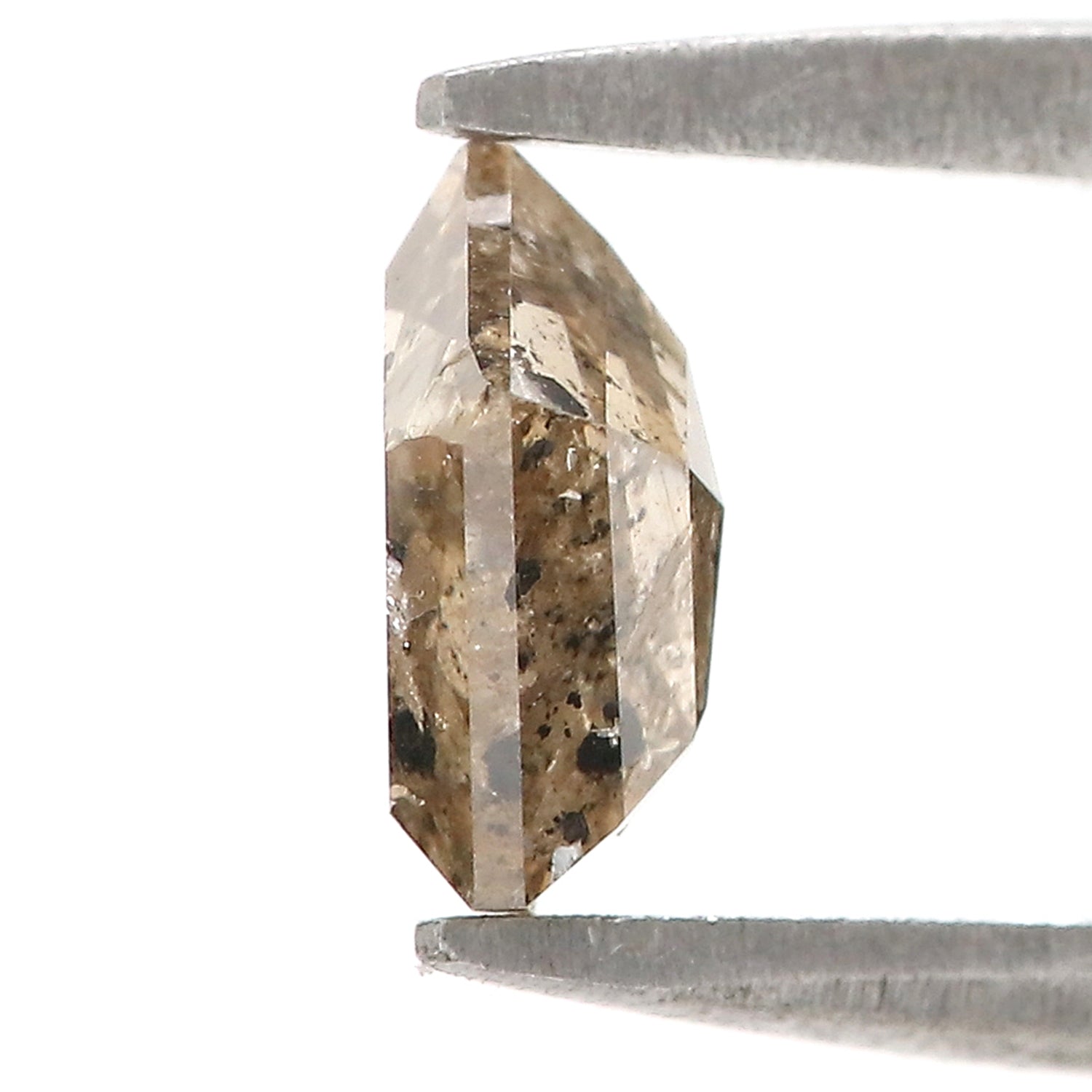 1.12 Ct Natural Loose Pentagon Shape Diamond Salt And Pepper Pentagon Diamond 7.10 MM Natural Loose Brown Pentagon Rose Cut Diamond QL9089