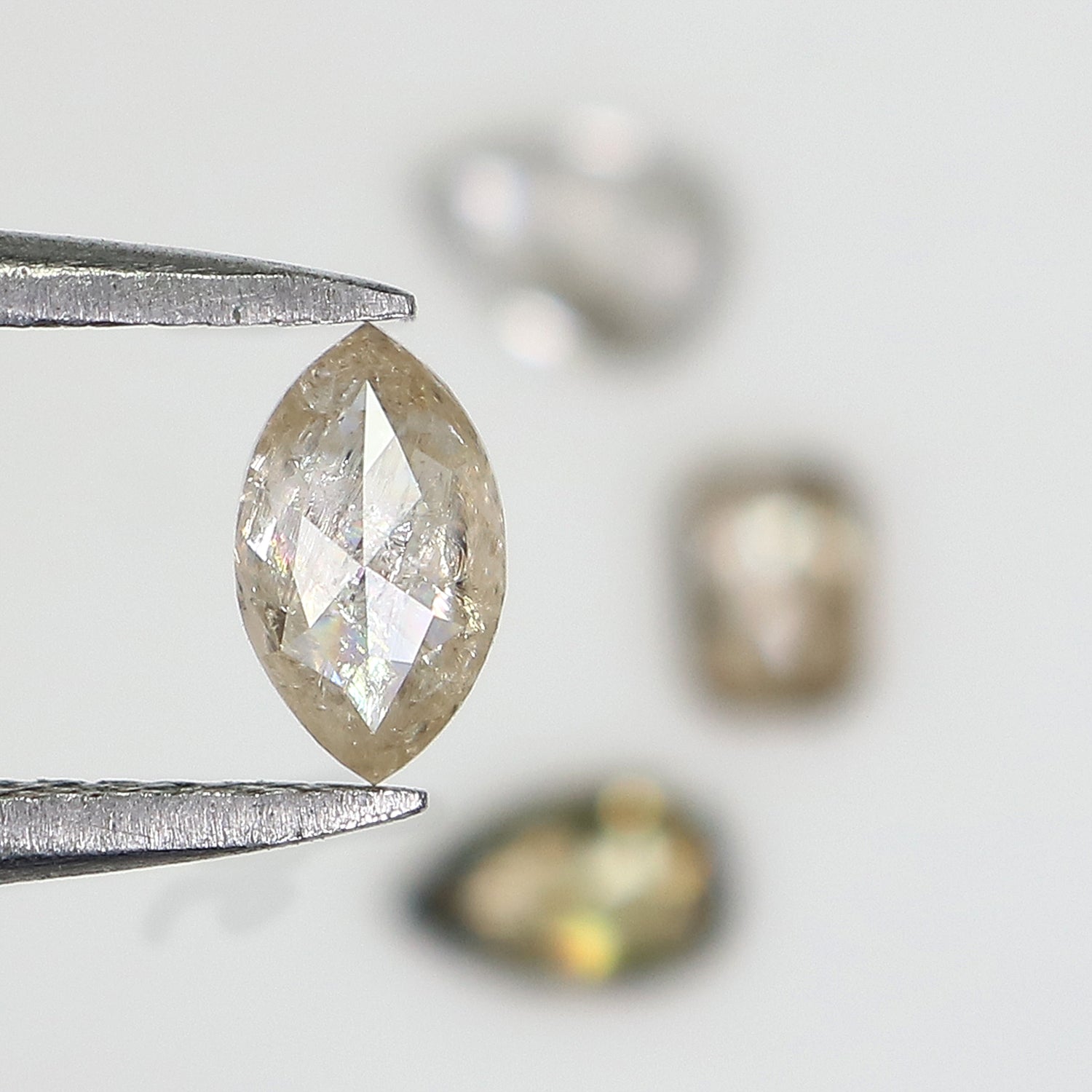 0.96 CT Natural Loose Mix Shape Diamond Brown Color Mix Shape Diamond 6.05 MM Natural Loose Grey Color Mix Shape Rose Cut Diamond QL1974