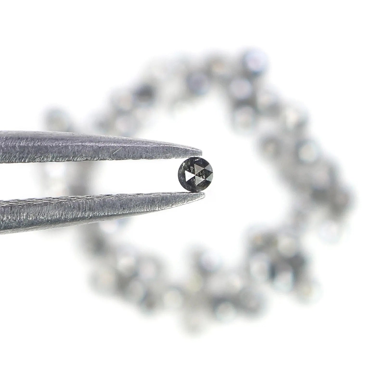 0.88 CT Natural Loose Round Shape Diamond Salt And Pepper Round Cut Diamond 1.10 MM Natural Black Grey Color Round Rose Cut Diamond NQ1842