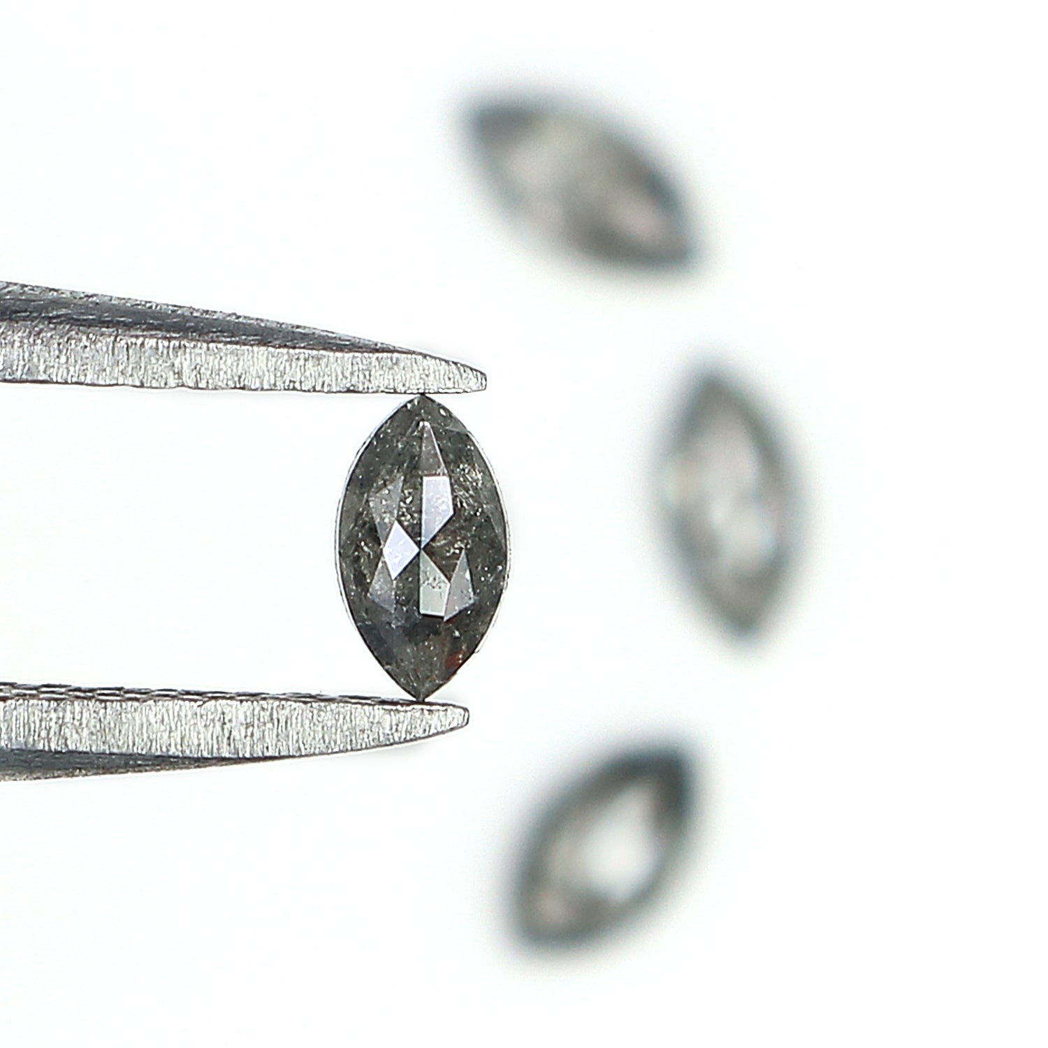 0.57 CT Natural Loose Marquise Shape Diamond Salt And Pepper Marquise Cut Diamond 5.10 MM Black Grey Color Marquise Rose Cut Diamond LQ2760