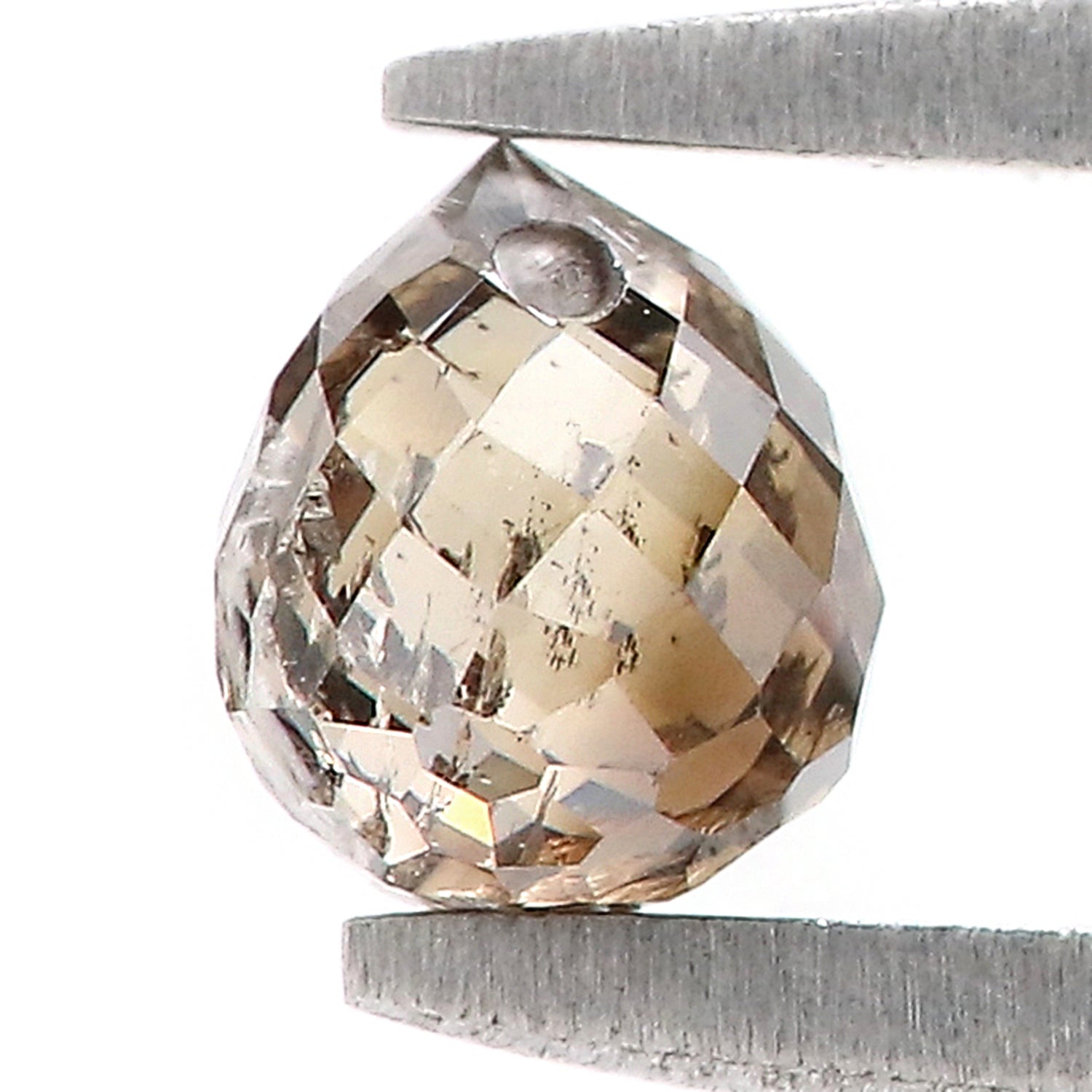 0.59 Ct Natural Loose Briolette Shape Diamond Brown Color Drop Diamond 4.60 MM Natural Loose Brown Color Briolette Rose Cut Diamond LQ131