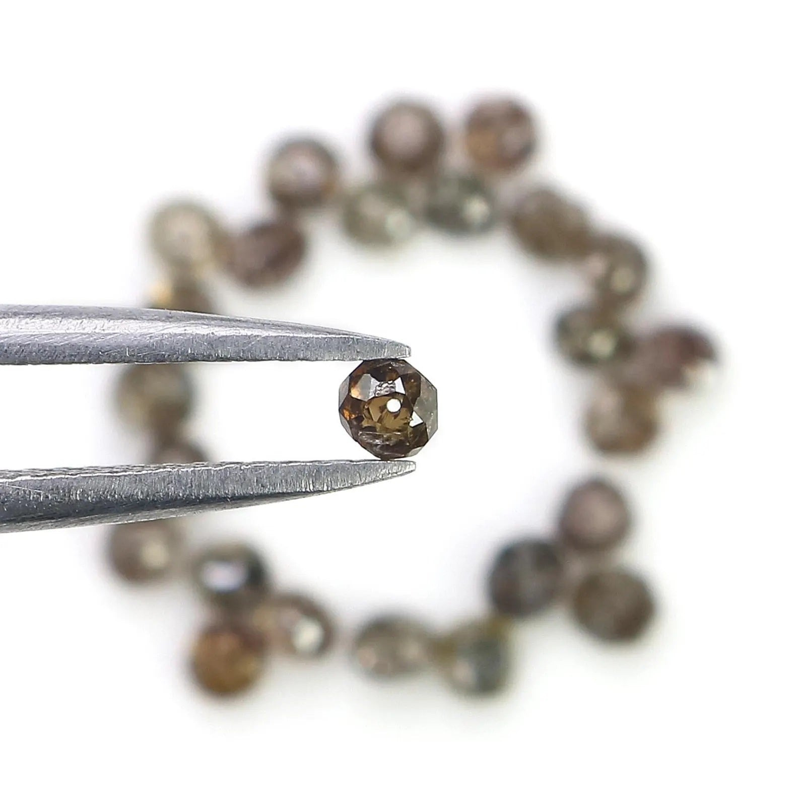 2.59 CT Natural Loose Bead Shape Diamond Brown Color Bead Diamond 2.40 MM Natural Loose Diamond Brown Color Bead Rose Cut Diamond NQ1699