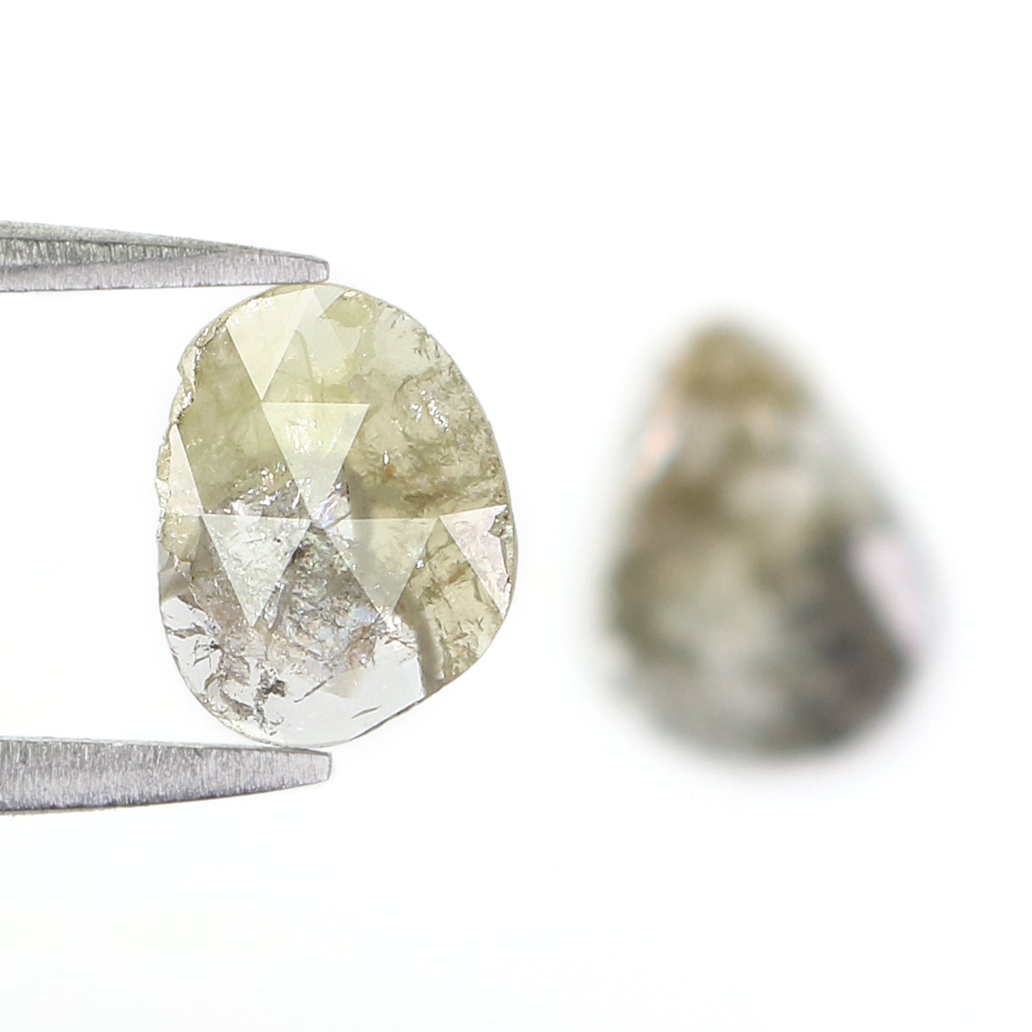 1.36 CT Natural Loose Slice Shape Diamond Yellow Color Slice Uncut Diamond 10.05 MM Natural Grey Color Diamond Irregular Cut Diamond L3552