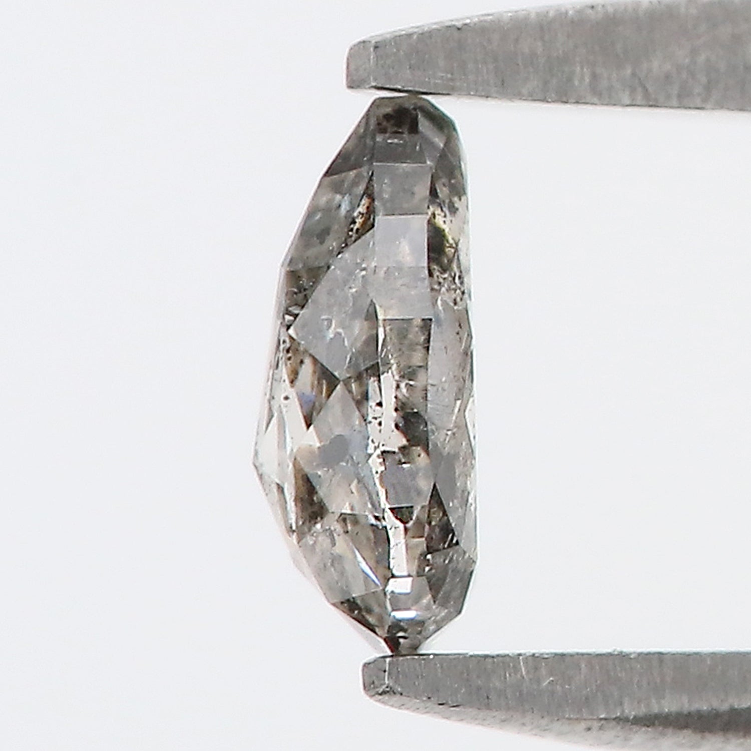 0.38 CT Natural Loose Pear Shape Diamond Salt And Pepper Pear Rose Cut Diamond 5.55 MM Black Grey Color Pear Shape Rose Cut Diamond LQ1961