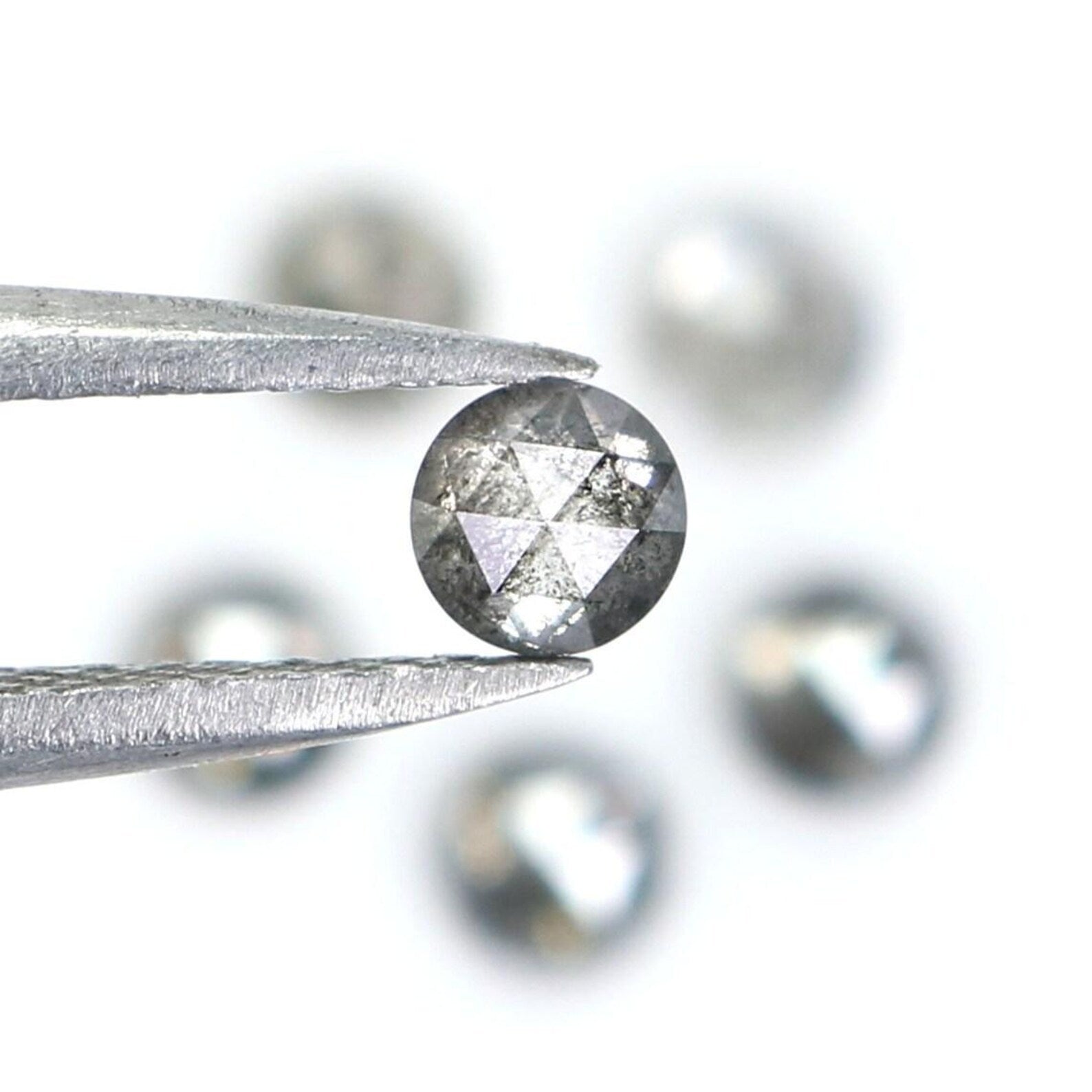 1.16 CT Natural Loose Round Shape Diamond Salt And Pepper Round Cut Diamond 3.30 MM Natural Black Grey Color Round Rose Cut Diamond NQ2067