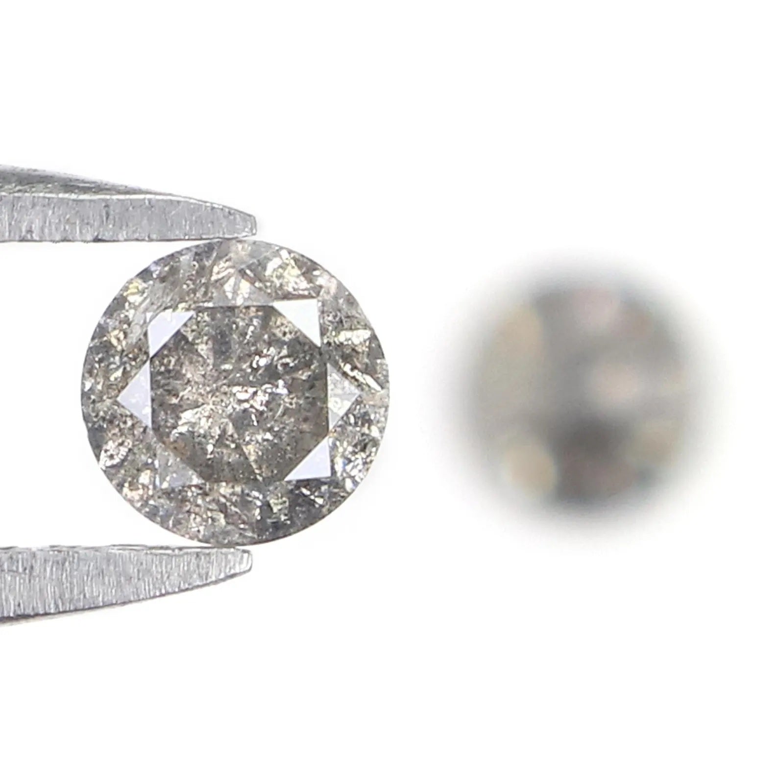 0.47 CT Natural Loose Round Brilliant Cut Diamond Salt And Pepper Diamond 3.85 MM Natural Diamond Black Grey Color Round Cut Diamond NQ2300