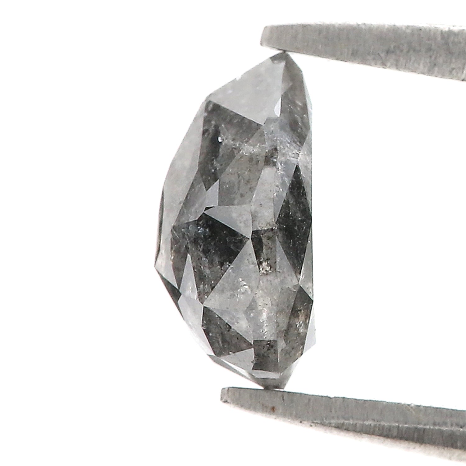 1.47 CT Natural Loose Pear Shape Diamond Salt And Pepper Pear Rose Cut Diamond 8.05 MM Natural Black Grey Color Pear Shape Diamond QL1561