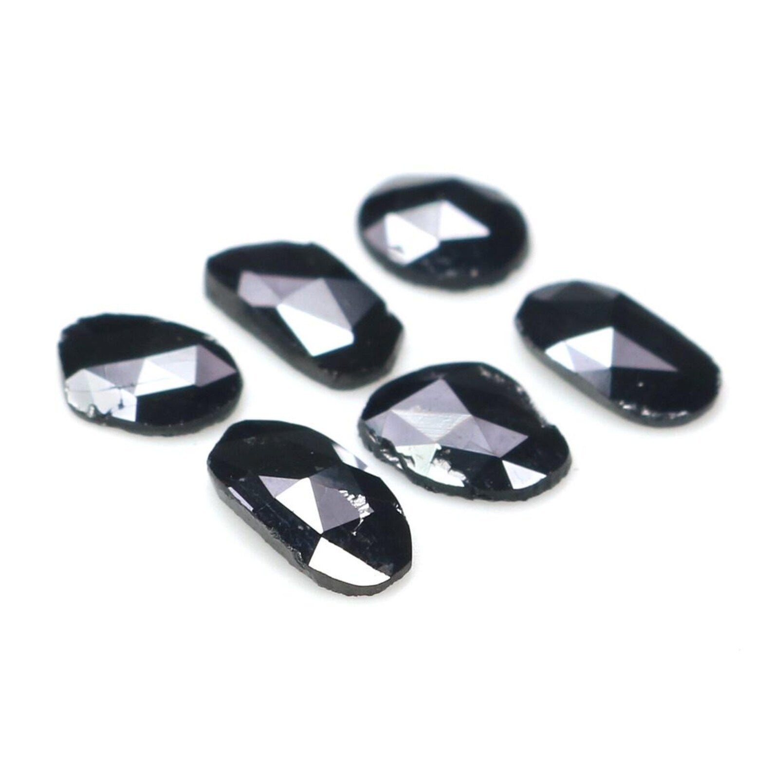 1.15 CT Natural Loose Slice Shape Diamond Black Color Irregular Cut Diamond 6.40 MM Natural Loose Diamond Slice Rose Cut Diamond NQ2229