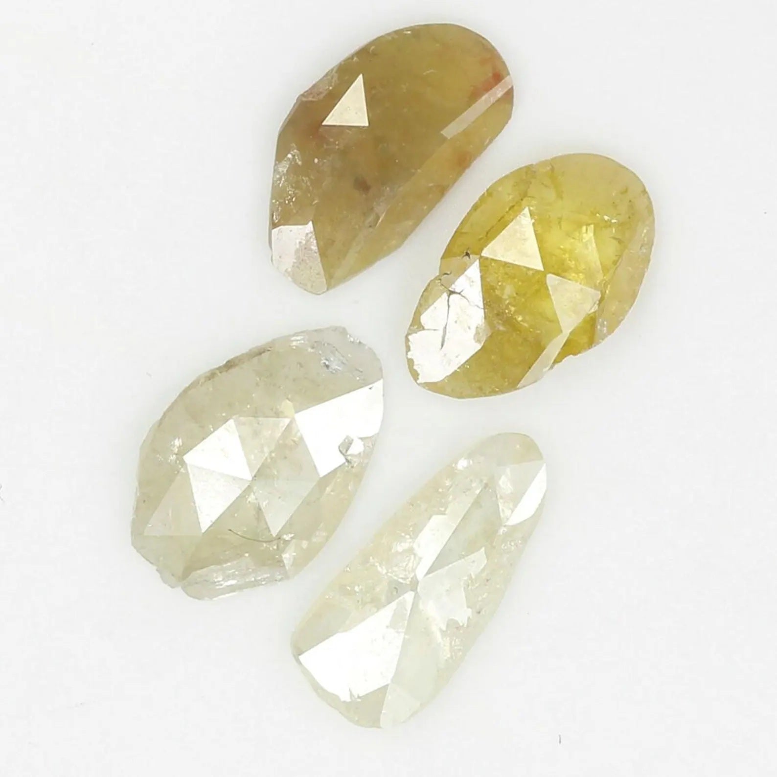 1.94 Ct Natural Loose Slice Shape Diamond Gray Color Slice Cut Diamond 7.65 MM Natural Diamond Yellow Color Slice Rose Cut Diamond NQ1192