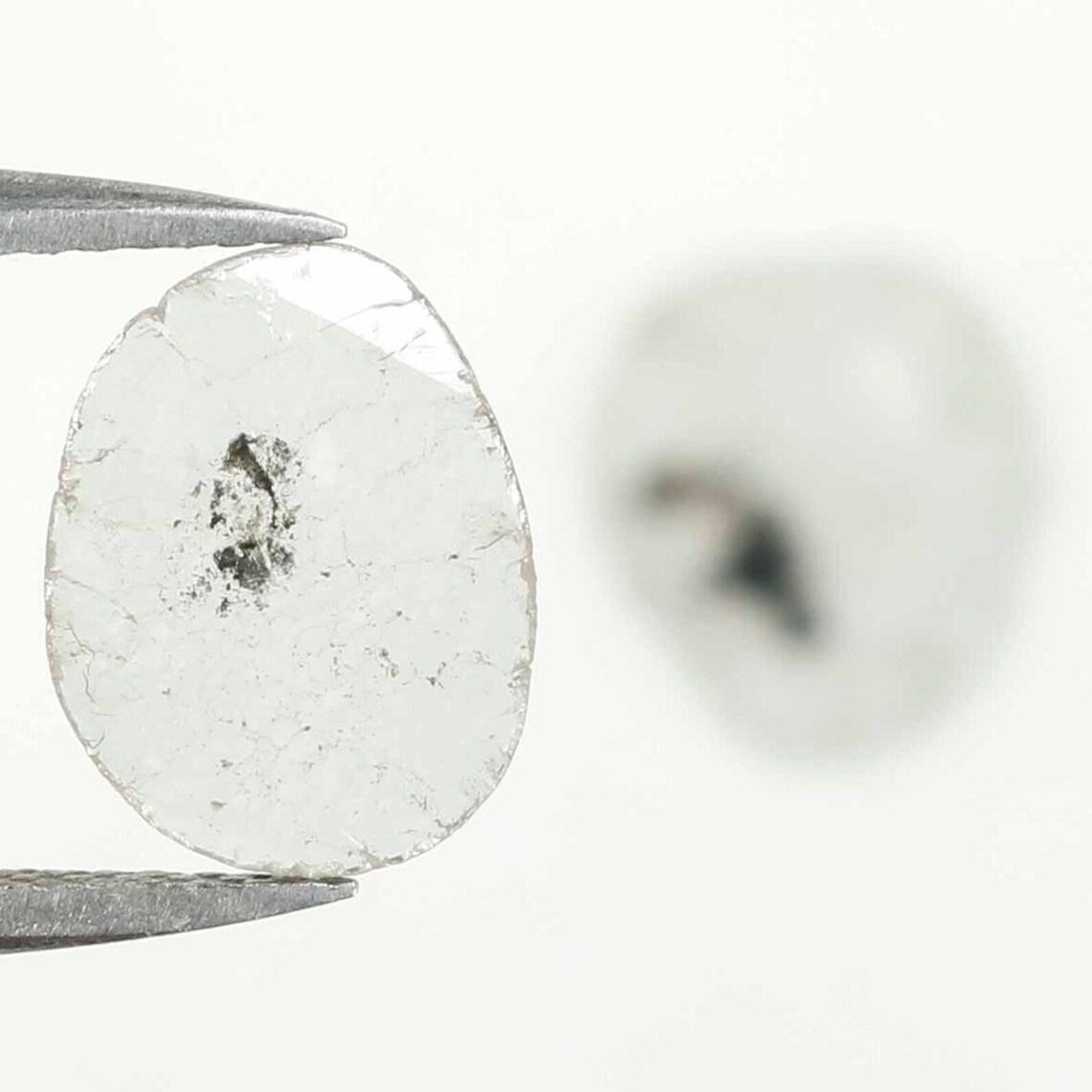 0.89 CT Natural Loose Slice Shape Diamond Grey Color Slice Diamond 9.45 MM Natural Loose Diamond Grey Color Irregular Cut Diamond NQ688