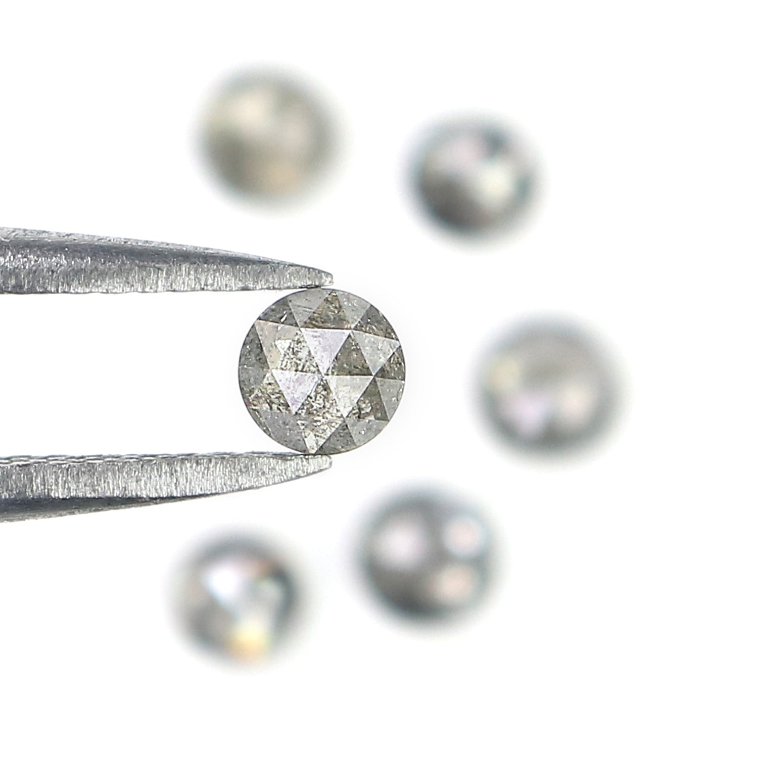 1.17 Ct Natural Loose Round Rose Cut Diamond Salt And Pepper Round Shape Diamond 3.25 MM Natural Black Grey Round Rose Cut Diamond LQ988