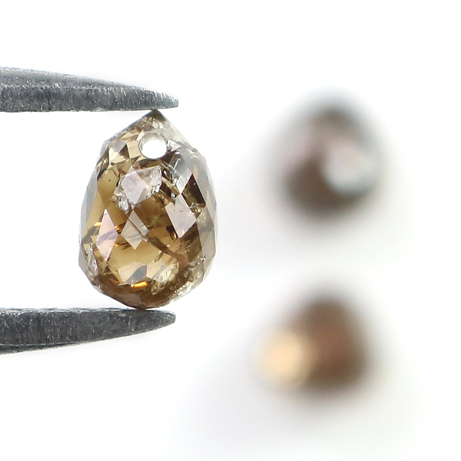 1.38 Ct Natural Loose Briolette Shape Diamond Brown Color Drop Diamond 3.90 MM Natural Loose Diamond Brown Briolette Cut Diamond LQ9986