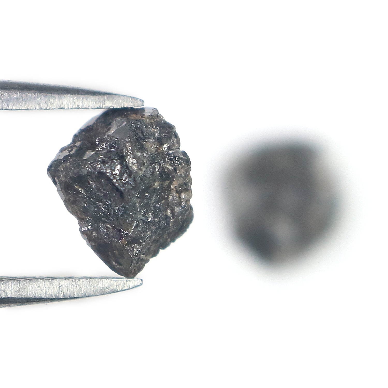 2.75 CT Natural Loose Rough Shape Diamond Salt And Pepper Rough Diamond 6.25 MM Natural Black Grey Color Rough Irregular Cut Diamond KQ2467