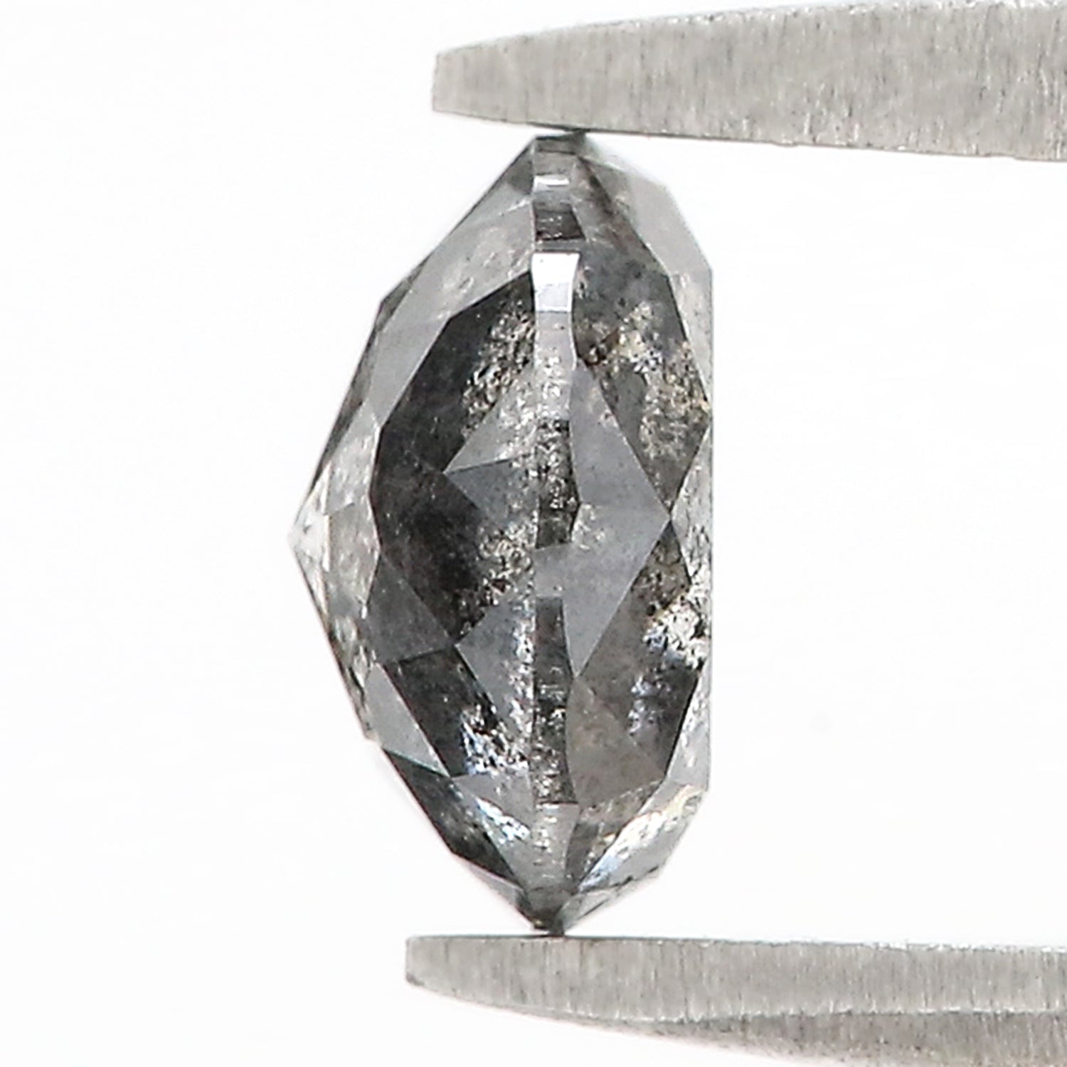 1.20 Ct Natural Loose Round Rose Cut Diamond Salt And Pepper Round Shape Diamond 6.50 MM Natural Black Grey Color Rose Cut Diamond L3613