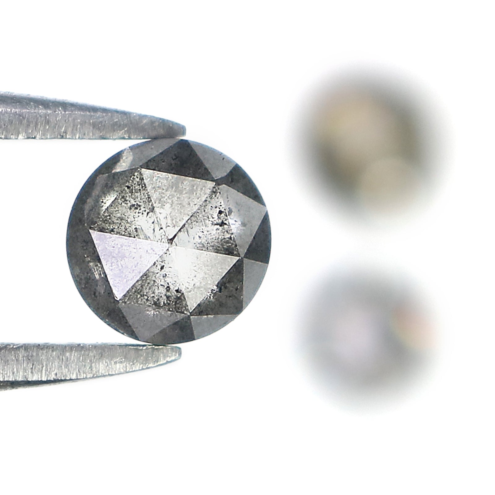 1.16 Ct Natural Loose Round Rose Cut Diamond Salt And Pepper Round Shape Diamond 4.00 MM Natural Black Grey Round Rose Cut Diamond LQ1149
