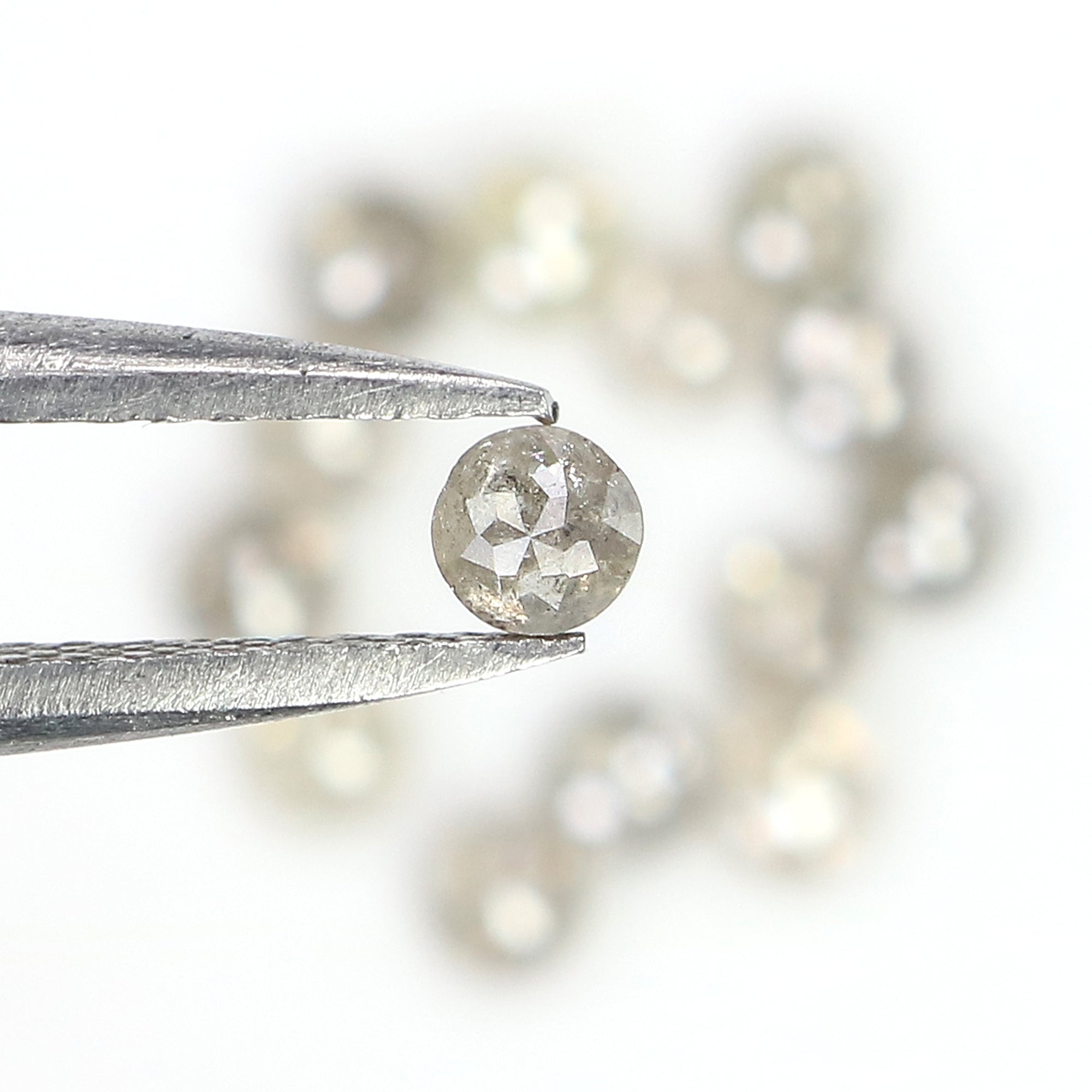 1.31 Ct Natural Loose Round Rose Cut Diamond Salt And Pepper Round Shape Diamond 2.50 MM Natural Grey Color Round Rose Cut Diamond LQ1572