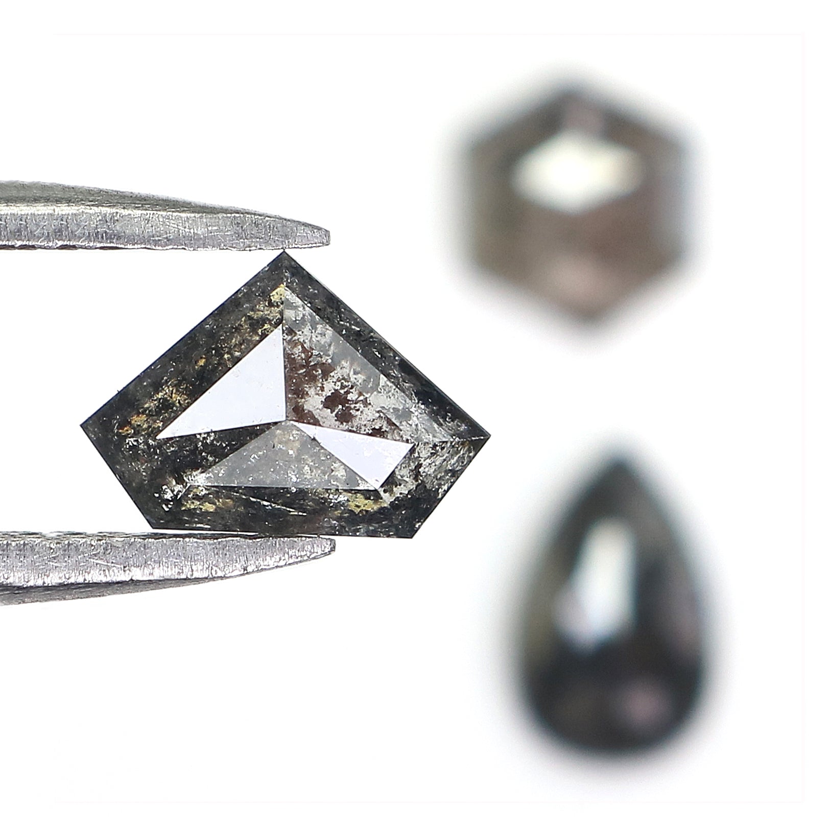 1.73 CT Natural Loose Mix Shape Diamond Salt And Pepper Mix Shape Diamond 7.15 MM Natural Black Grey Color Mix Shape Rose Cut Diamond QL1063