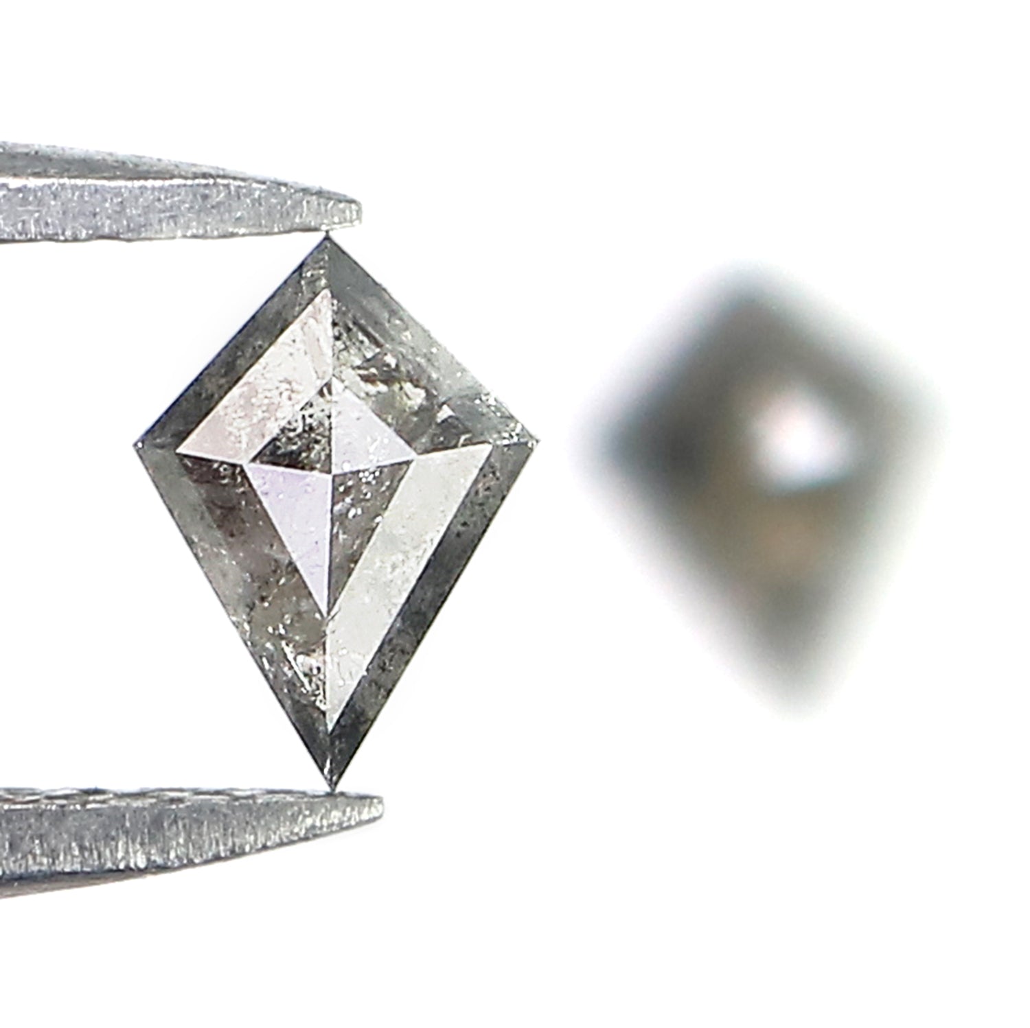 0.67 CT Natural Loose Kite Cut Pair Diamond Salt And Pepper Kite Shape Diamond 6.20 MM Natural Black Grey Color Kite Rose Cut Diamond LQ2736