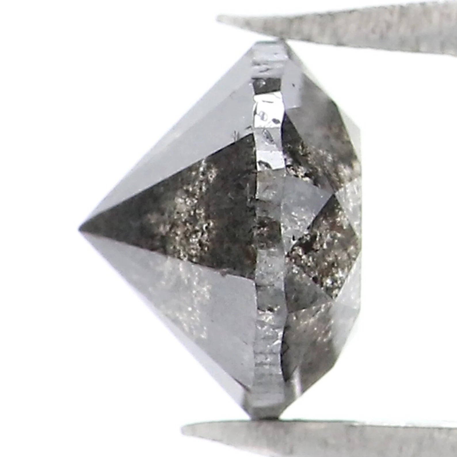 0.85 Ct Natural Loose Round Shape Diamond Salt And Pepper Round Diamond 5.50 MM Natural Black Grey Color Round Brilliant Cut Diamond NQ9353