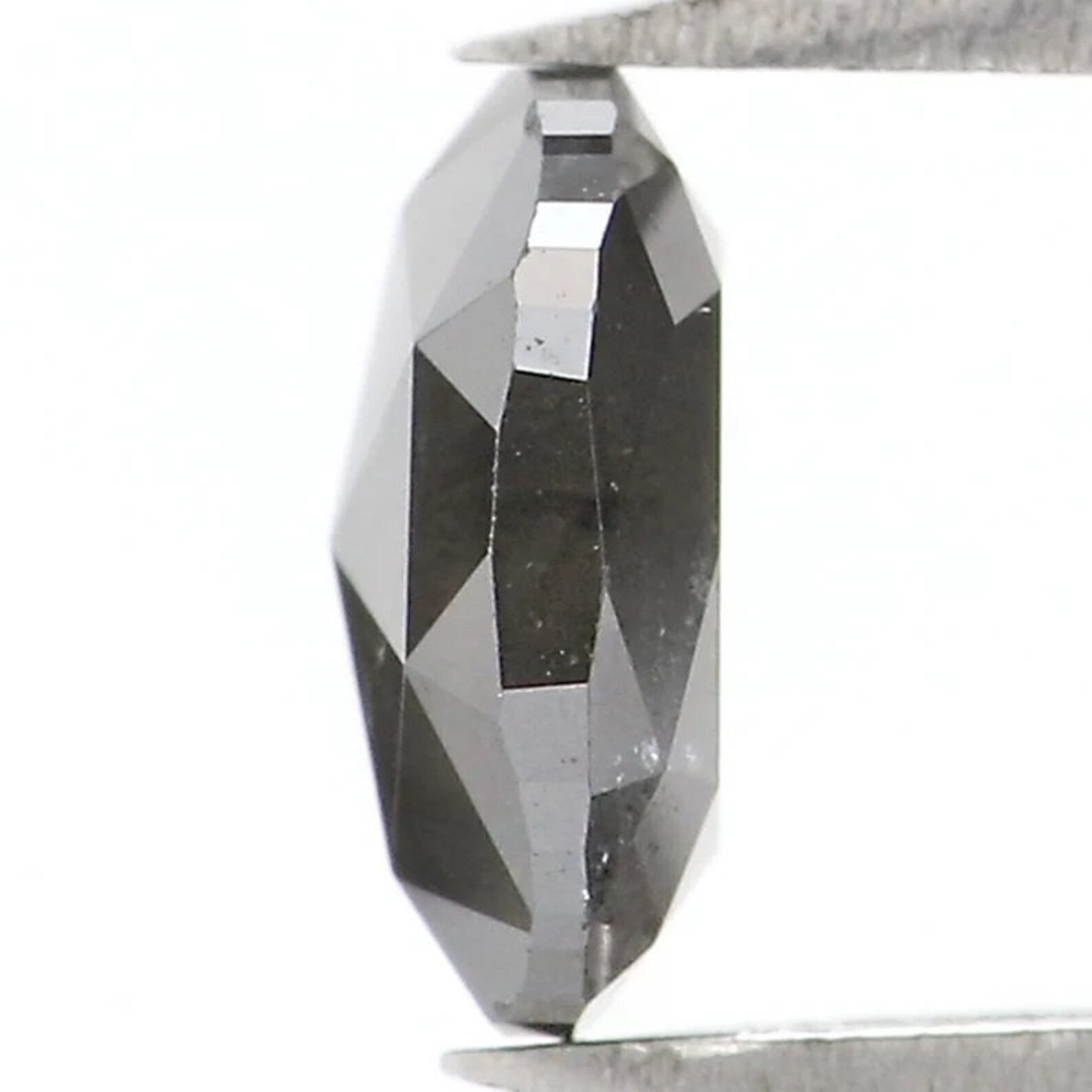 0.89 CT Natural Loose Oval Shape Diamond Salt And Pepper Oval Diamond 6.45 MM Natural Diamond Black Grey Color Oval Rose Cut Diamond NQ1753