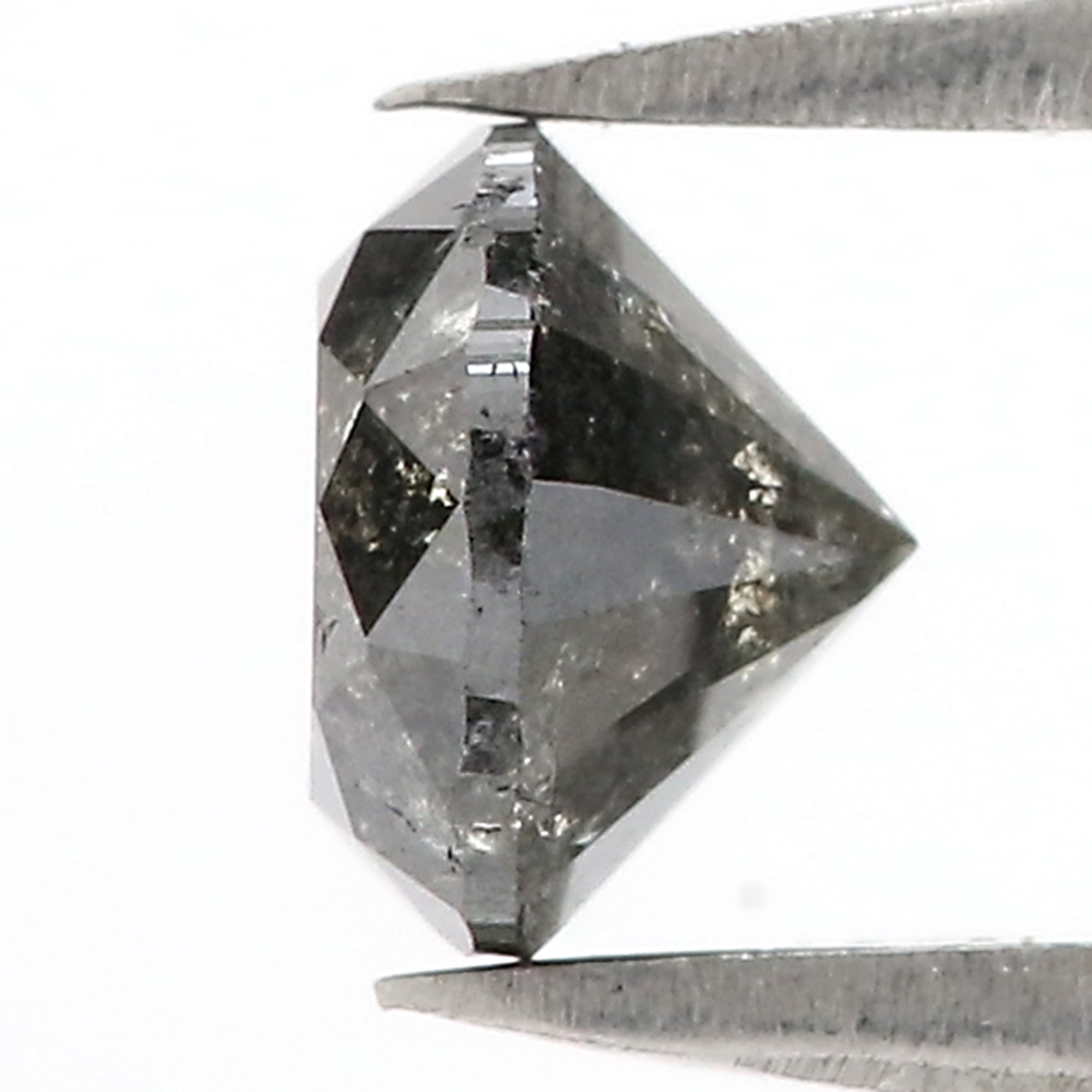 1.02 CT Natural Loose Round Cut Diamond Black Grey Color Round Shape Diamond 5.95 MM Salt And Pepper Round Brilliant Cut Diamond QL3094