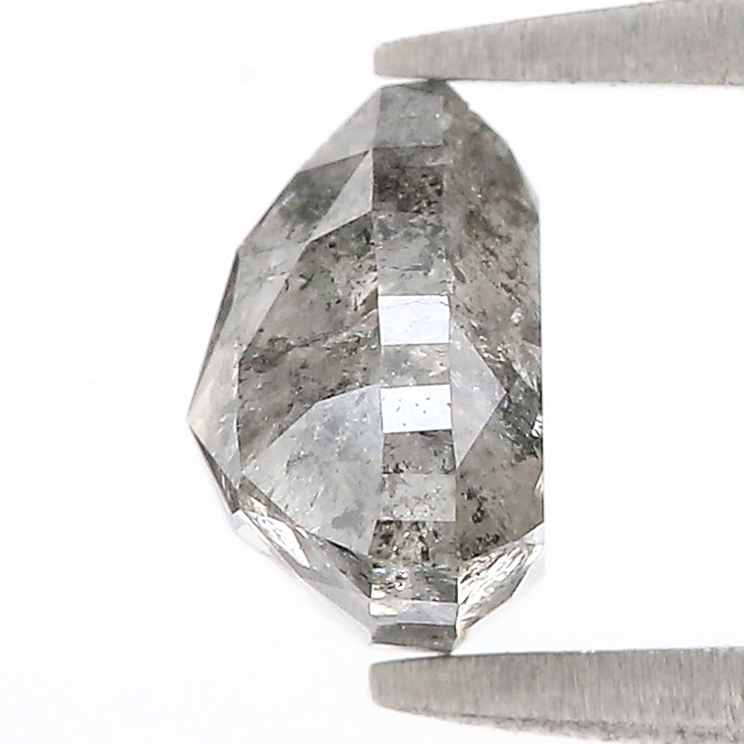 1.62 CT Natural Loose Triangle Shape Diamond Salt And Pepper Triangle Cut Diamond 7.05 MM Black Grey Color Triangle Rose Cut Diamond L3538