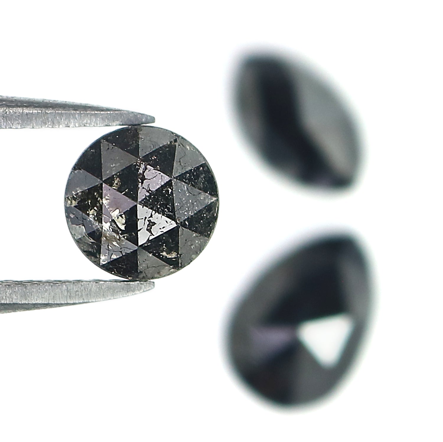 3.72 CT Natural Loose Mix Shape Diamond Black Color Mix Shape Diamond 6.30 MM Natural Loose Black Color Mix Shape Rose Cut Diamond LQ1728