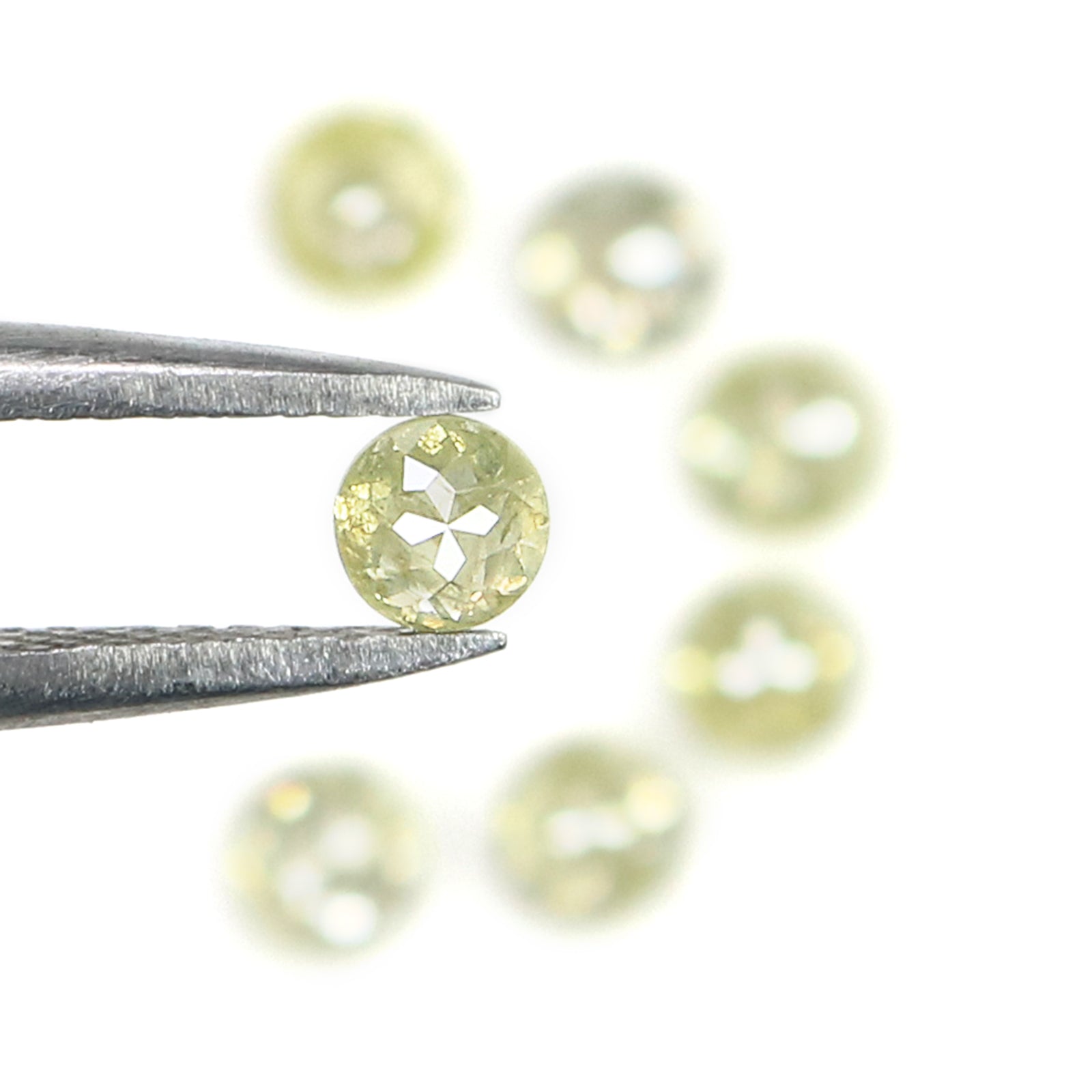 1.28 CT Natural Loose Round Rose Cut Diamond Yellow Color Round Shape Diamond 3.30 MM Natural Loose Grey Color Round Rose Cut Diamond L5985