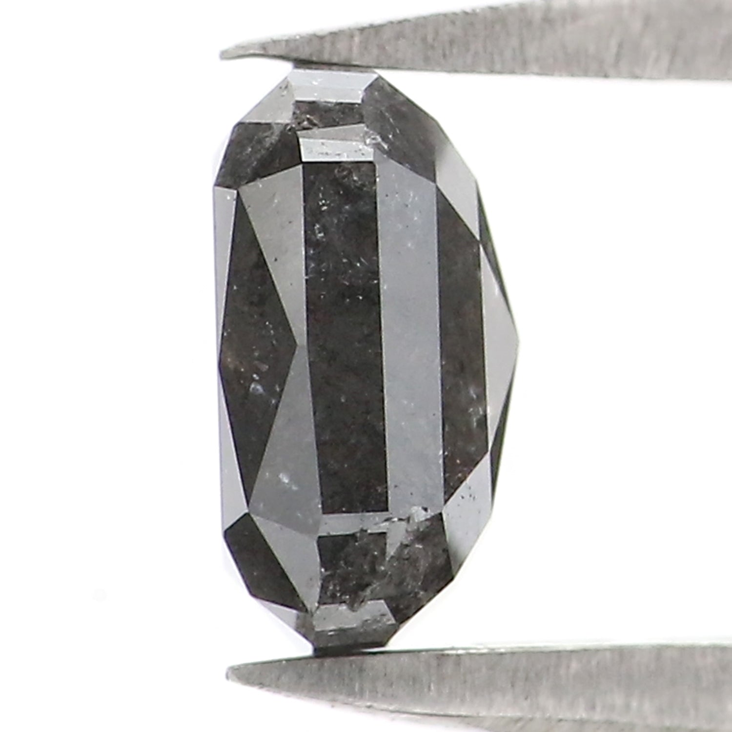 1.15 CT Natural Loose Cushion Shape Diamond Salt And Pepper Cushion Cut Diamond 6.40 MM Black Grey Color Cushion Rose Cut Diamond LQ2857