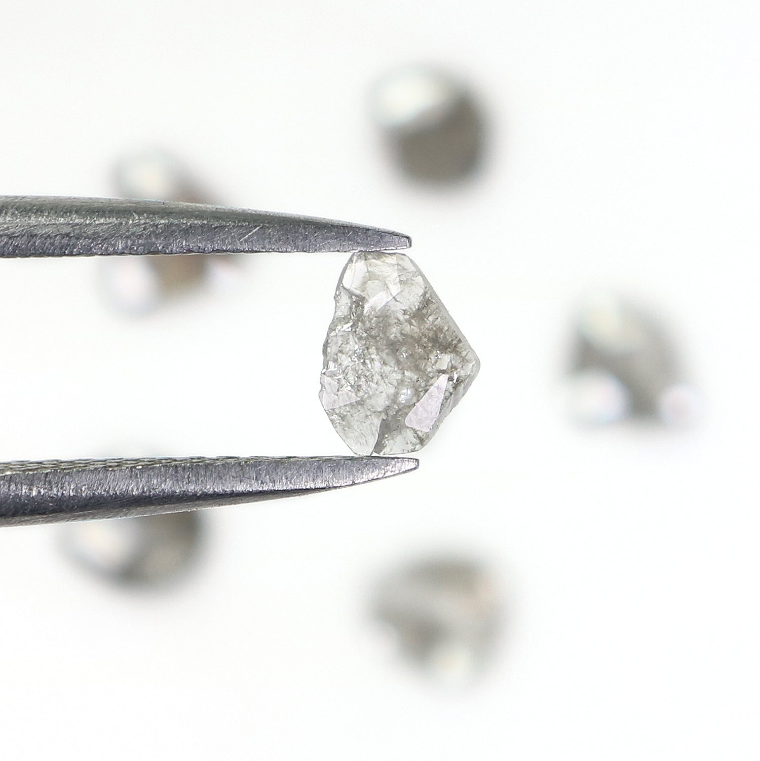 0.75 CT Natural Loose Slice Shape Diamond Salt And Pepper Irregular Cut Diamond 3.60 MM Black Grey Color Slice Shape Rose Cut Diamond NQ1645