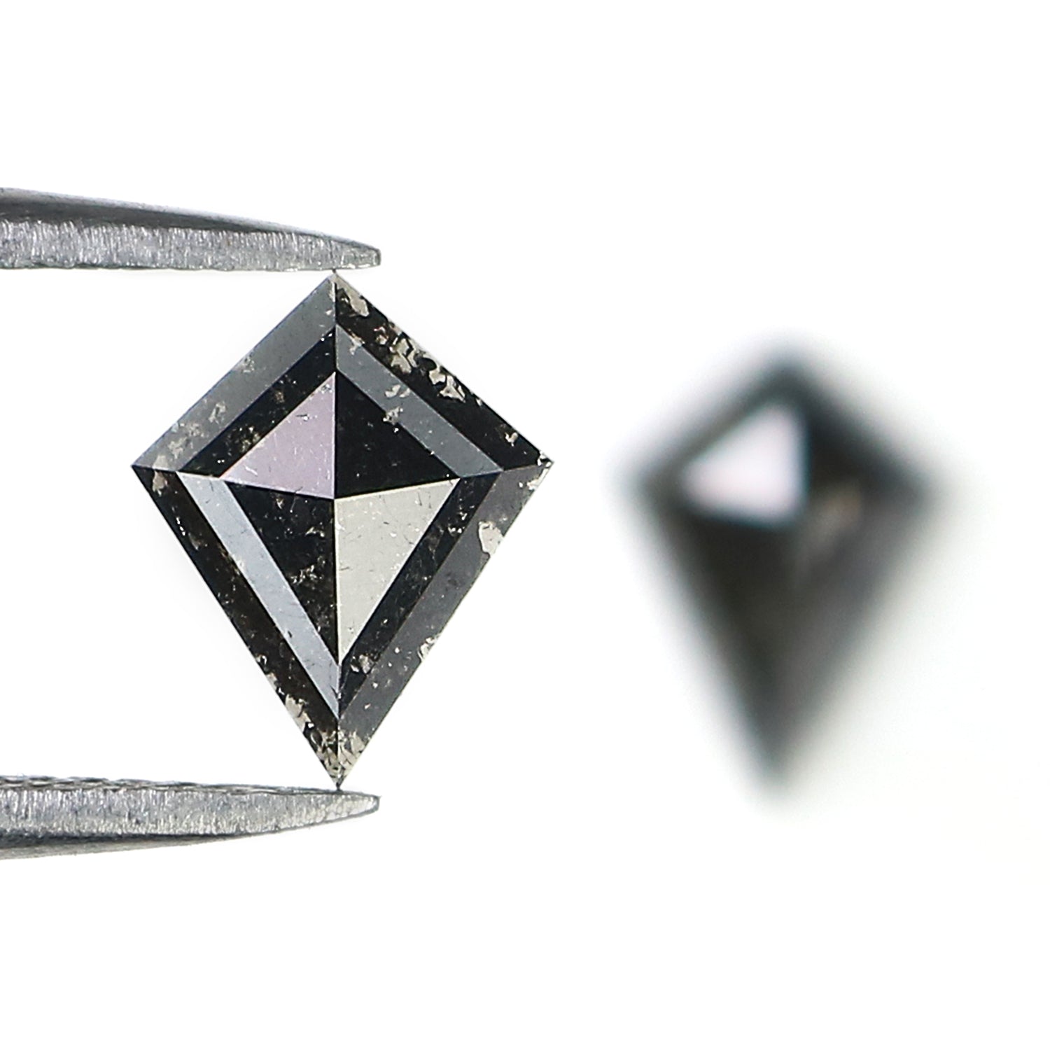 1.30 CT Natural Loose Kite Cut Pair Diamond Black Color Kite Shape Diamond 8.65 MM Natural Loose Black Color Kite Rose Cut Diamond L3407