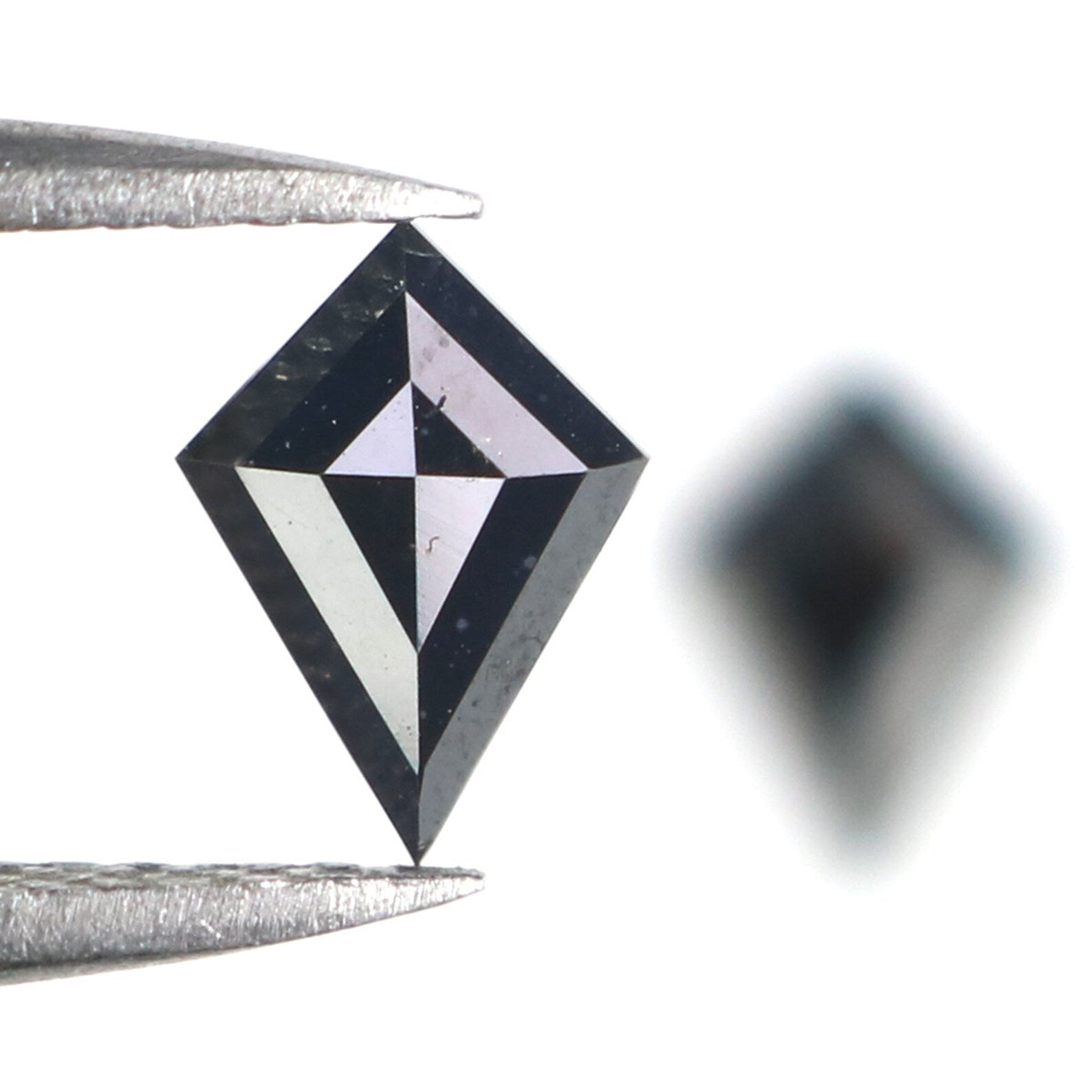 0.64 CT Natural Loose Kite Cut Pair Diamond Black Color Kite Shape Diamond 6.95 MM Natural Black Color Diamond Kite Rose Cut Diamond N2273
