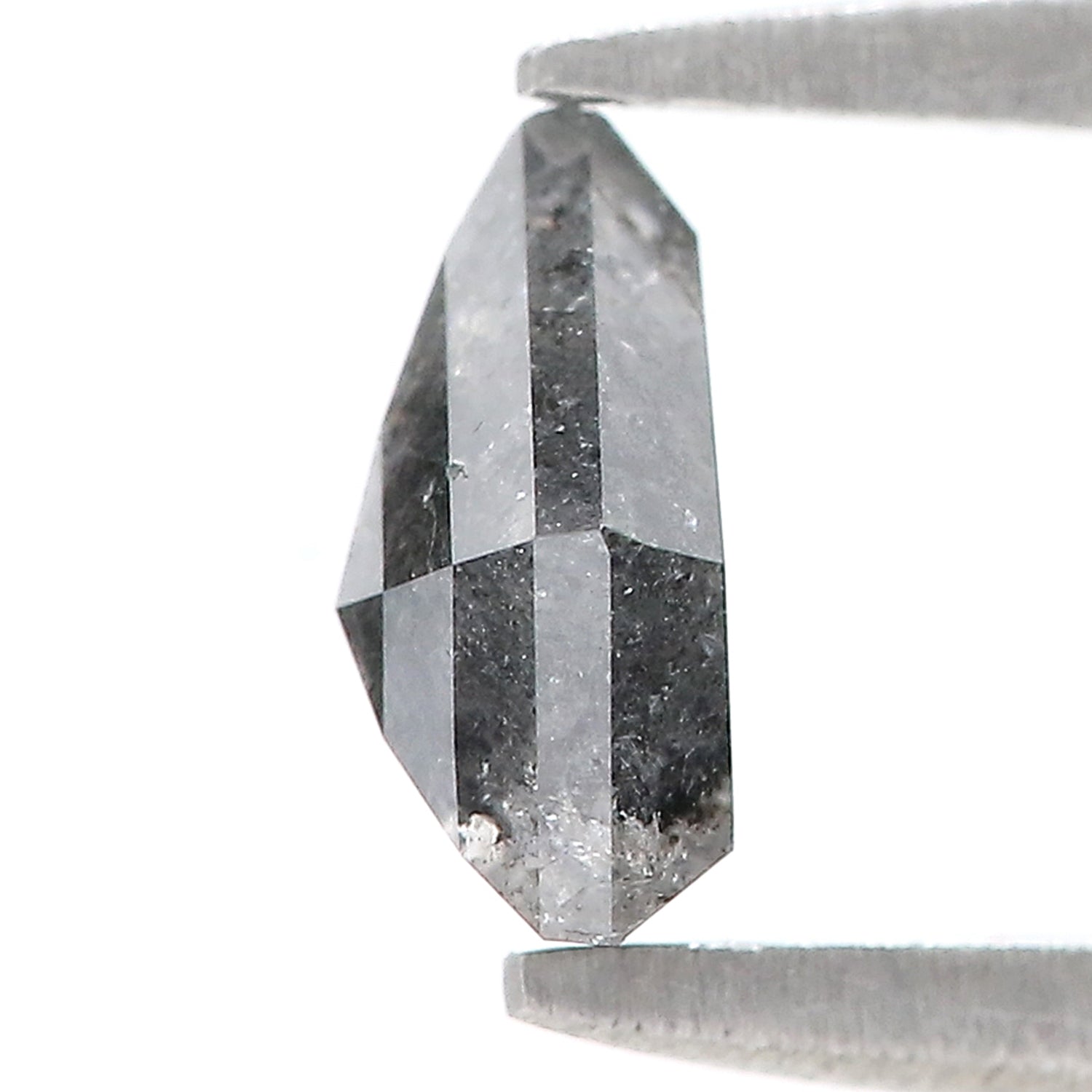 0.80 CT Natural Loose Shield Diamond Black Grey Color Diamond 6.60 MM Natural Loose Diamond Salt And Pepper Shield Rose Cut Diamond QL7662