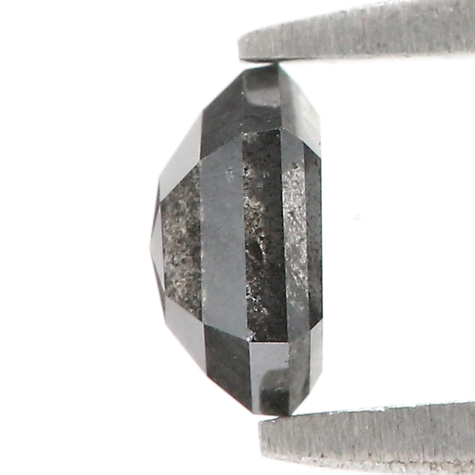 0.53 CT Natural Loose Hexagon Shape Diamond Salt And Pepper Hexagon Diamond 5.30 MM Natural Black Gray Color Hexagon Rose Cut Diamond NQ1598