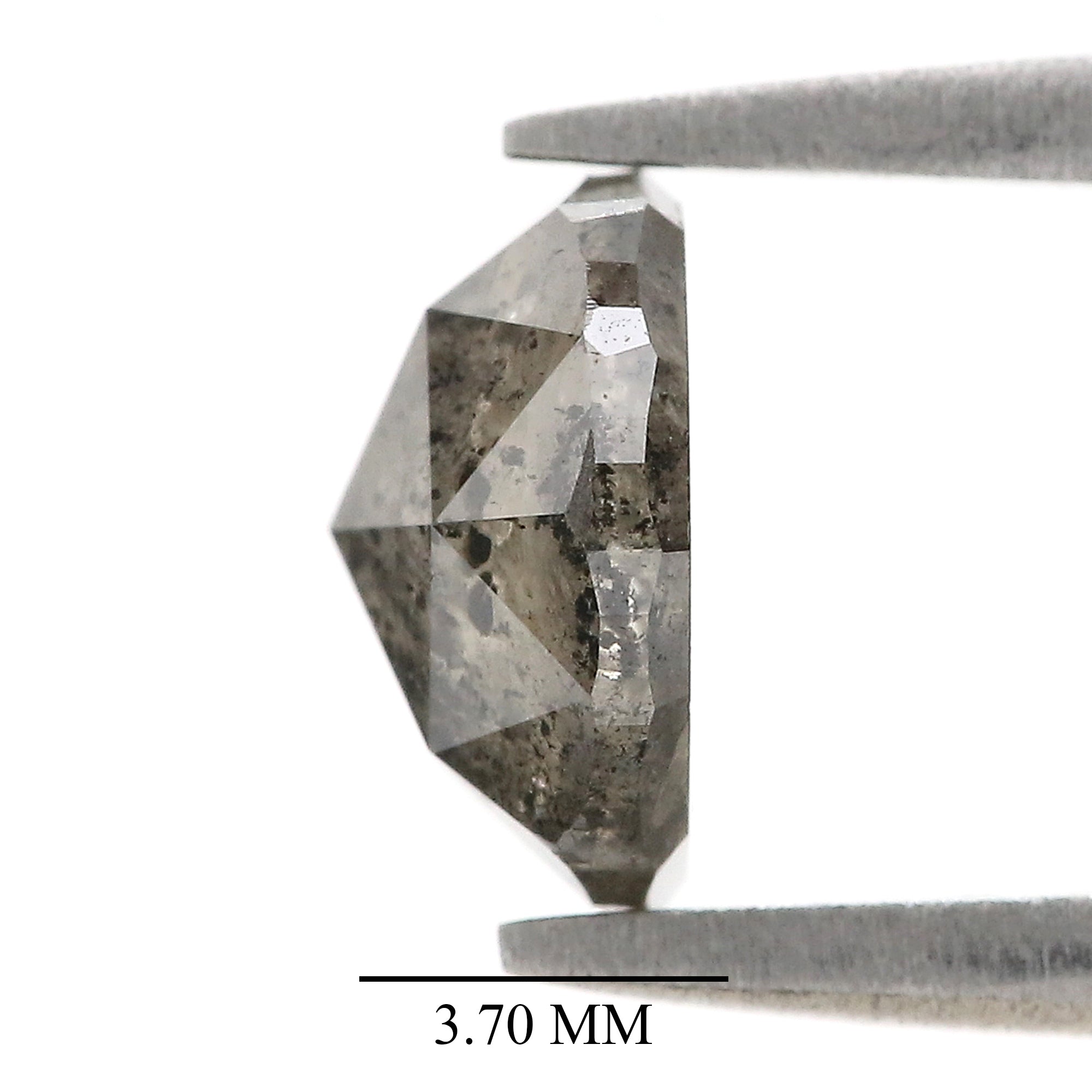 Natural Round Salt and Pepper Diamond 1.83 CT Loose Round Rose Cut Black Grey Stone 7.80 MM Rustic Diamond For Custom Engagement Ring L3682